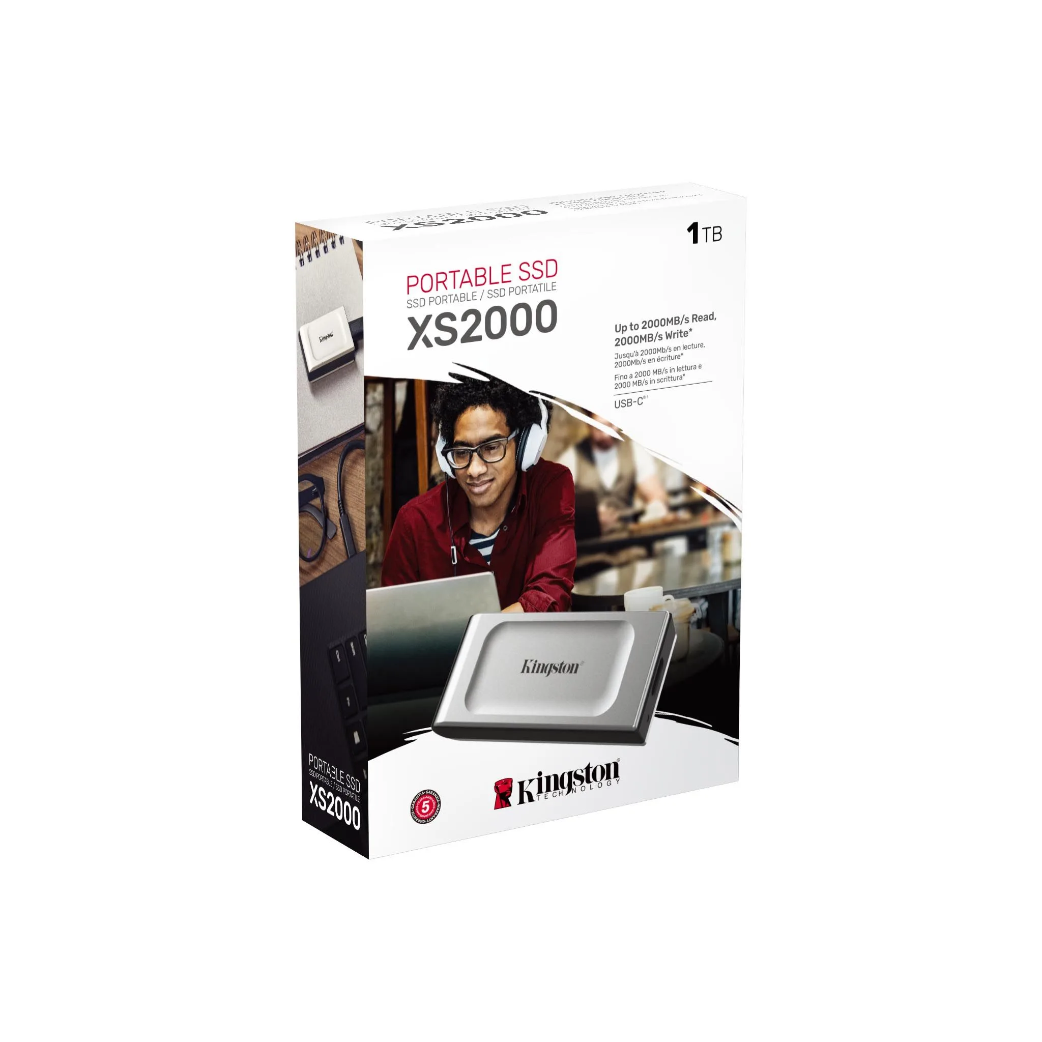 قرص SSD خارجي Kingston XS2000 سعة 1TB بحجم الجيب USB 3.2 Gen 2 Type-C
