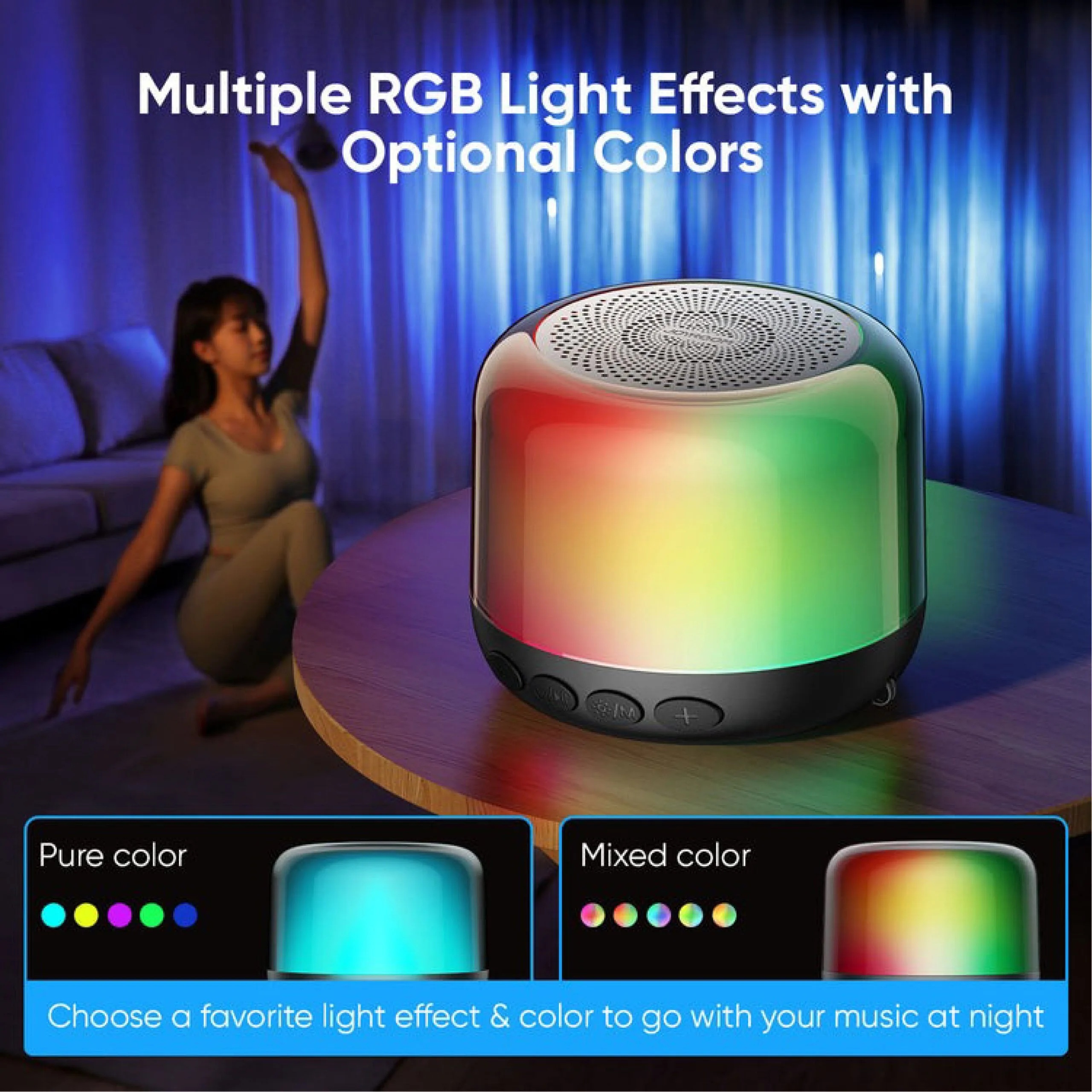 سماعة لاسلكية Joyroom شفافة بإضاءة RGB