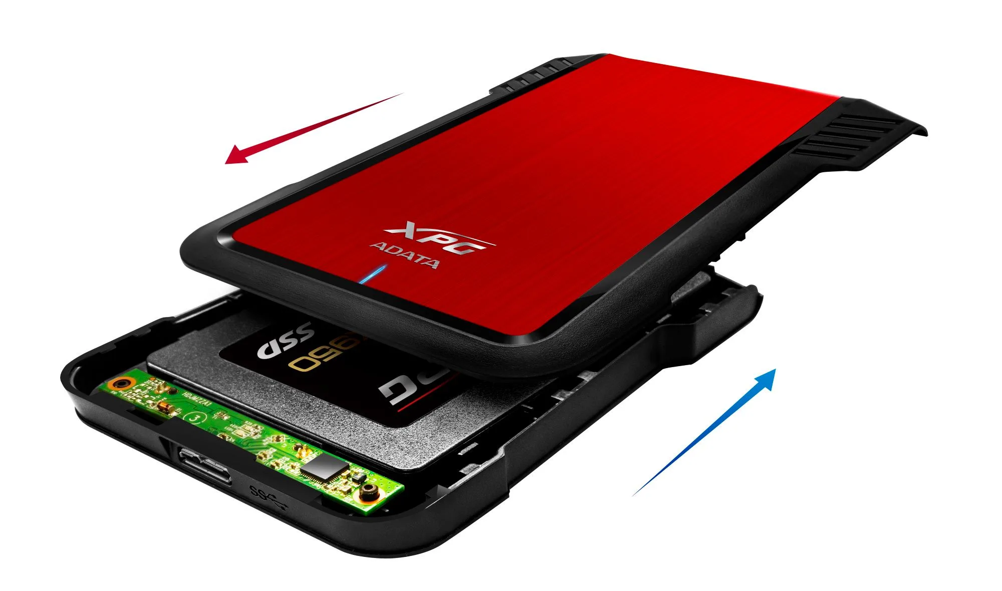 علبة هارد/SSD خارجية ADATA XPG EX500 بدون أدوات SATA بمنفذ USB 3.1