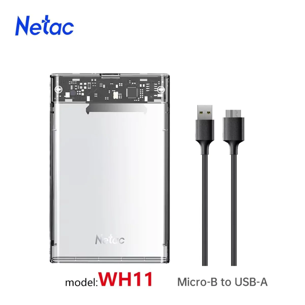 علبة هارد ديسك محمولة NETAC WH11 مقاس 2.5 بوصة لأقراص HDD/SSD بواجهة SATA 3.0