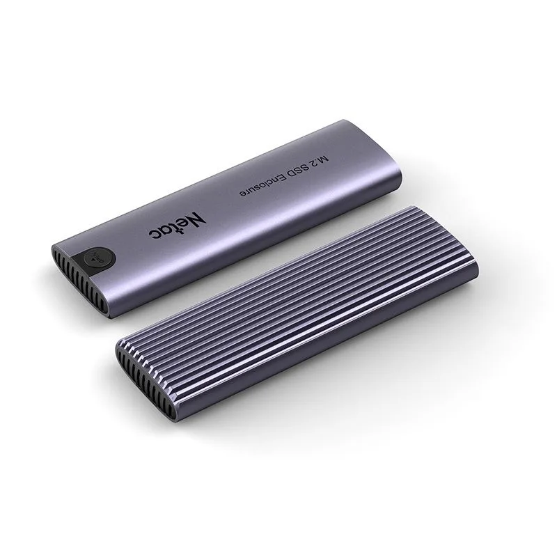 علبة SSD خارجية NETAC من الألمنيوم لأقراص NVMe بمنفذ USB 3.1 Gen 2 بسرعة 10Gbps مع الكوابل