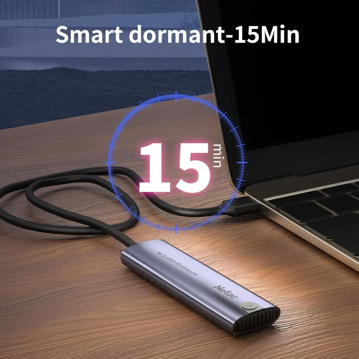 علبة SSD خارجية NETAC من الألمنيوم لأقراص NVMe بمنفذ USB 3.1 Gen 2 بسرعة 10Gbps مع الكوابل