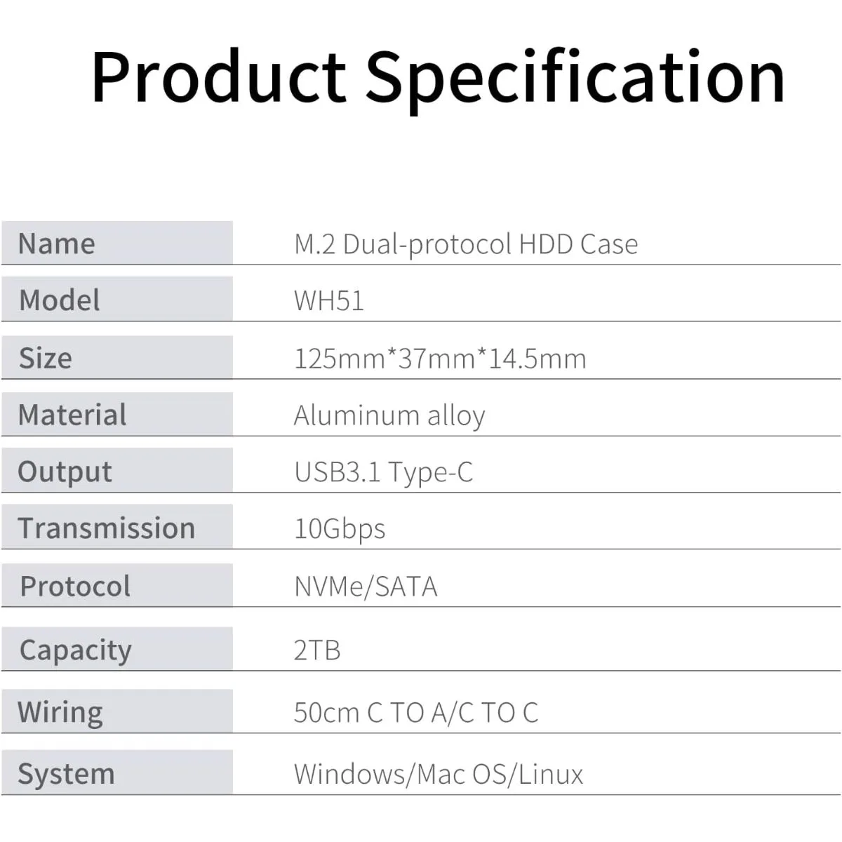 علبة SSD خارجية NETAC من الألمنيوم لأقراص NVMe بمنفذ USB 3.1 Gen 2 بسرعة 10Gbps مع الكوابل