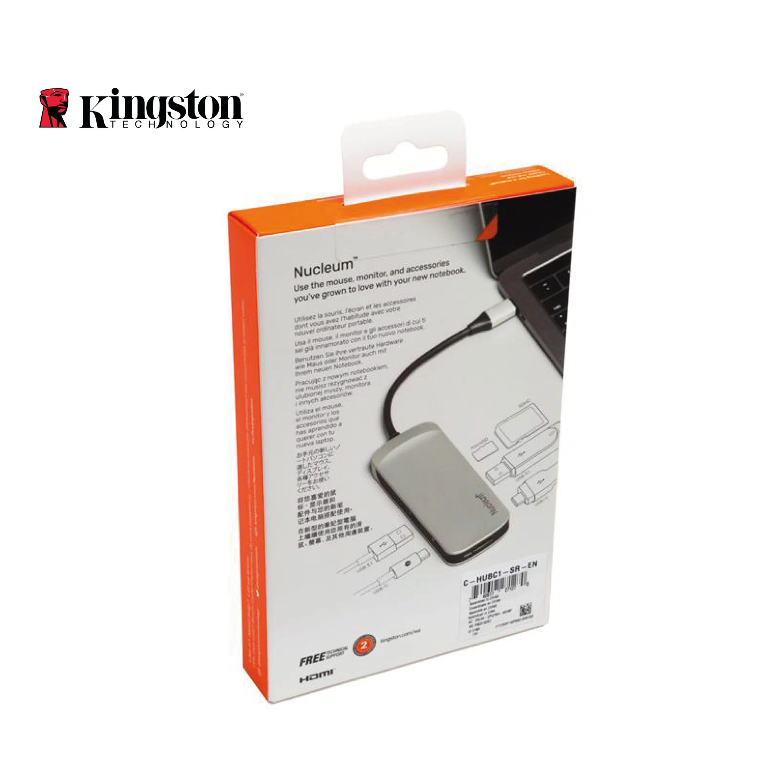 موزّع USB-C من Kingston Nucleum بمخرج HDMI ومنافذ USB-A وType-C وقارئ بطاقات SD وMicroSD