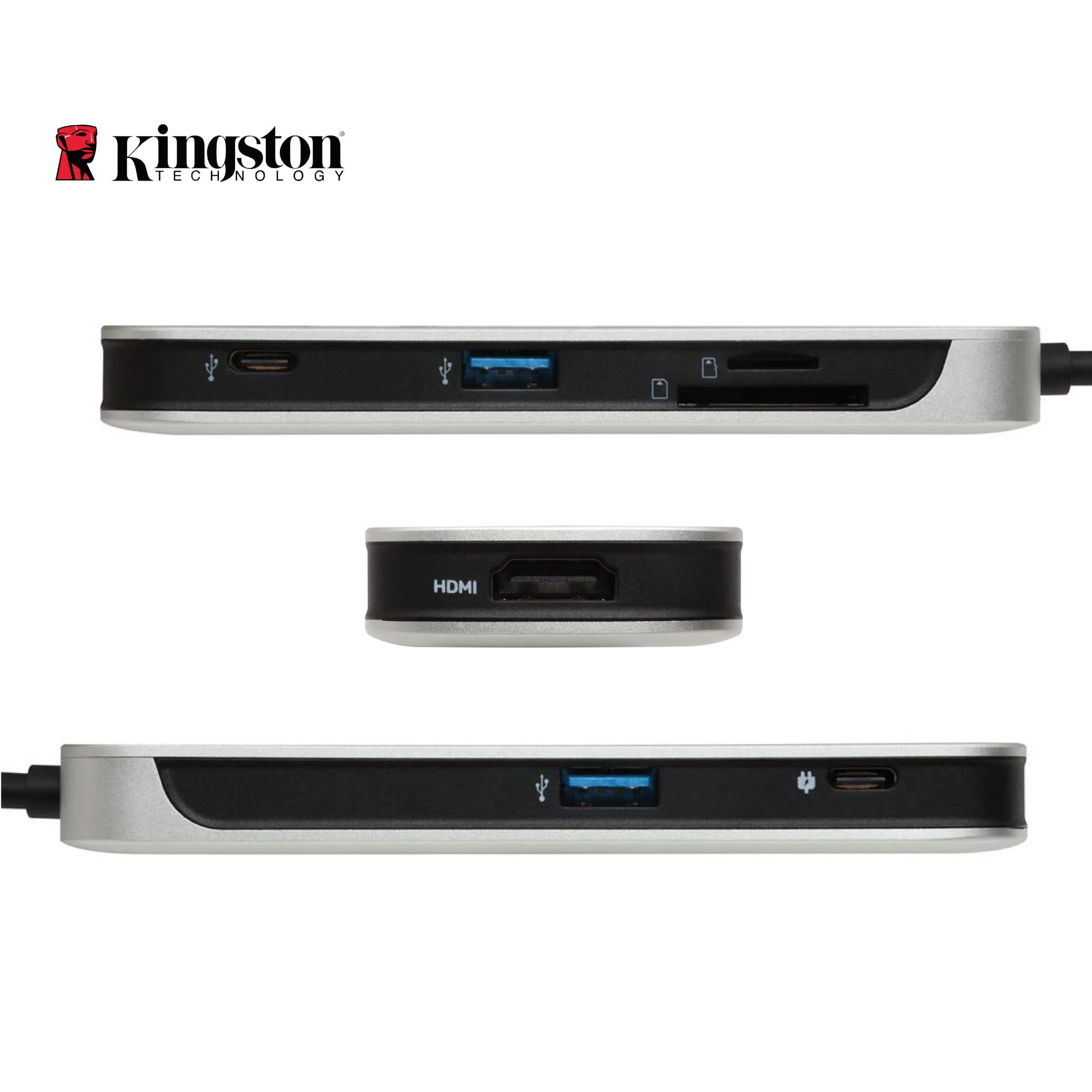 موزّع USB-C من Kingston Nucleum بمخرج HDMI ومنافذ USB-A وType-C وقارئ بطاقات SD وMicroSD