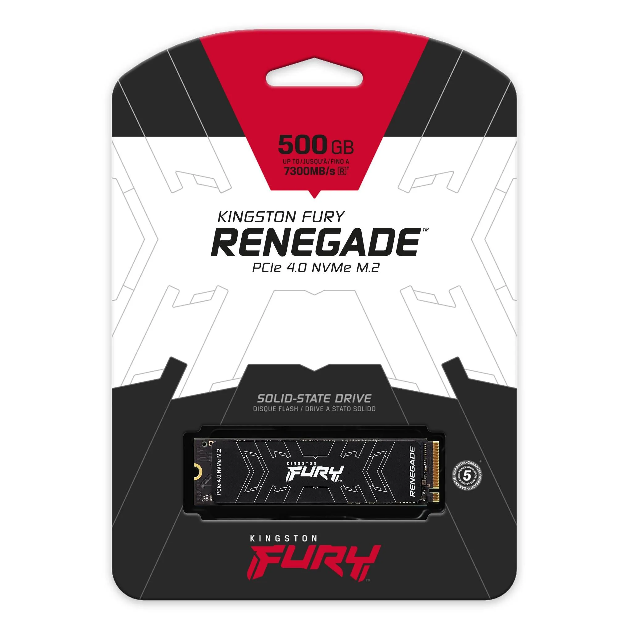 قرص SSD داخلي Kingston FURY Renegade سعة 500GB نوع M.2 NVMe PCIe 4.0 بسرعة حتى 7300 ميجابايت/ث