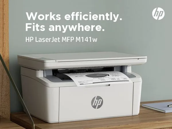 طابعة ليزر HP LaserJet MFP 141w متعددة الوظائف 3 في 1 - أبيض وأسود - 7MD74A