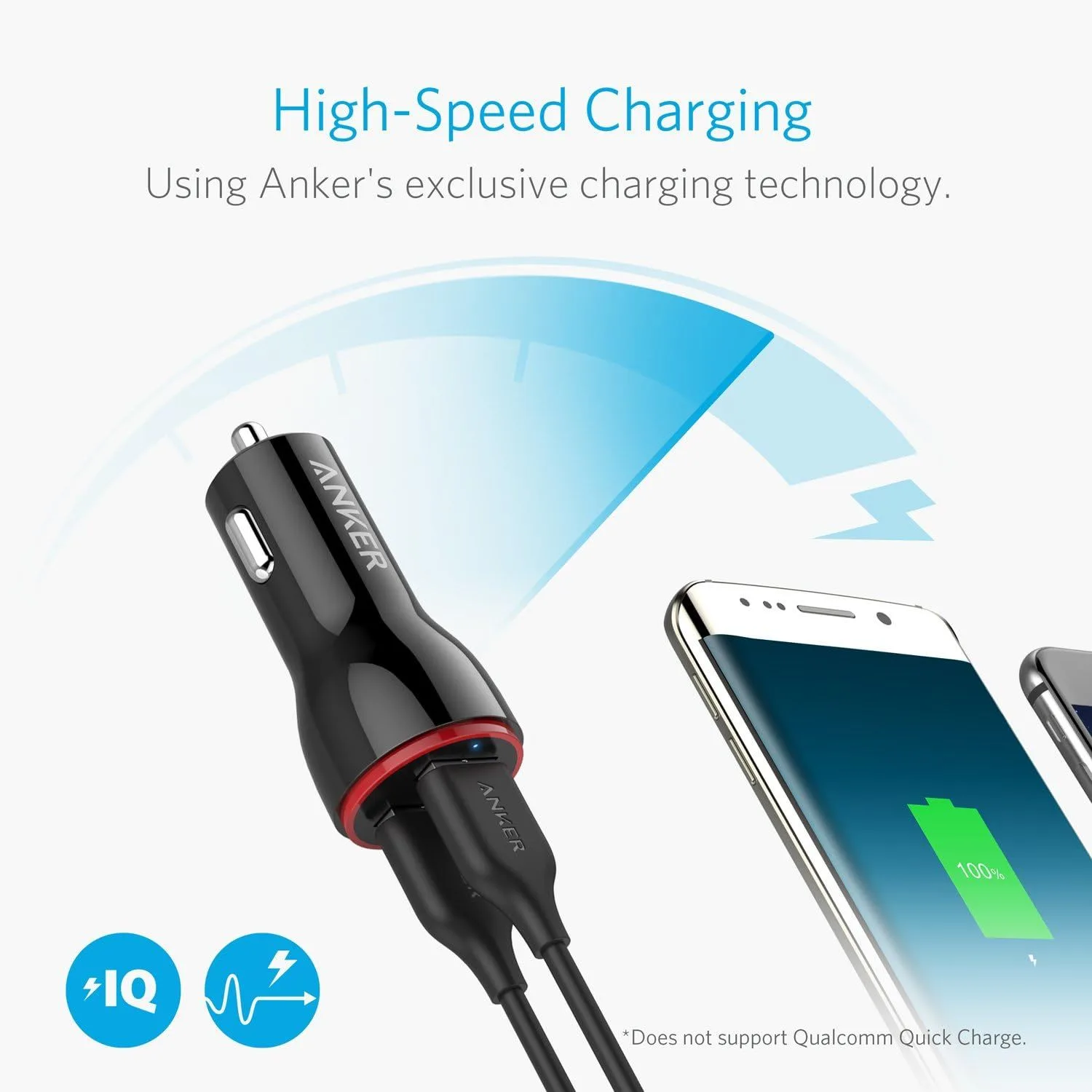 شاحن سيارة Anker PowerDrive 2 بمنفذي USB-A - تيار 4.8 أمبير