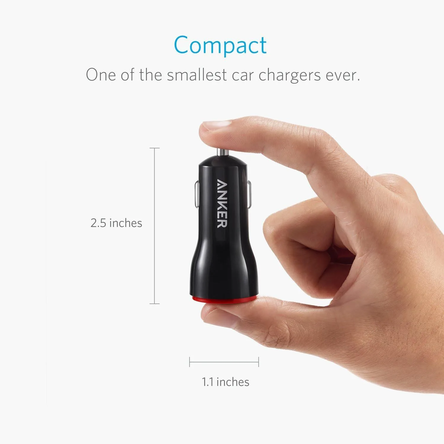 شاحن سيارة Anker PowerDrive 2 بمنفذي USB-A - تيار 4.8 أمبير