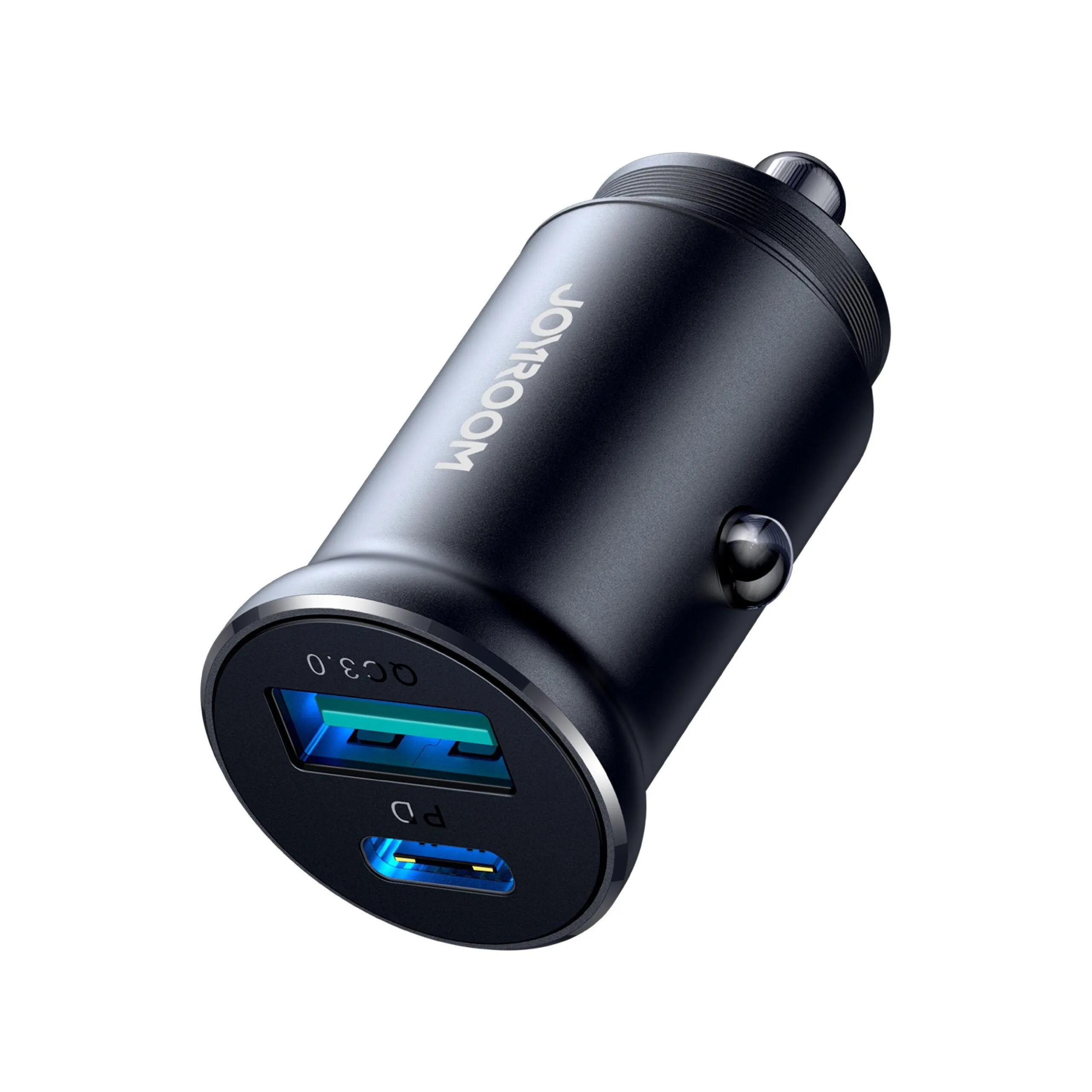Joyroom Mini Metal USB-C + USB-A Car Charger - 30W