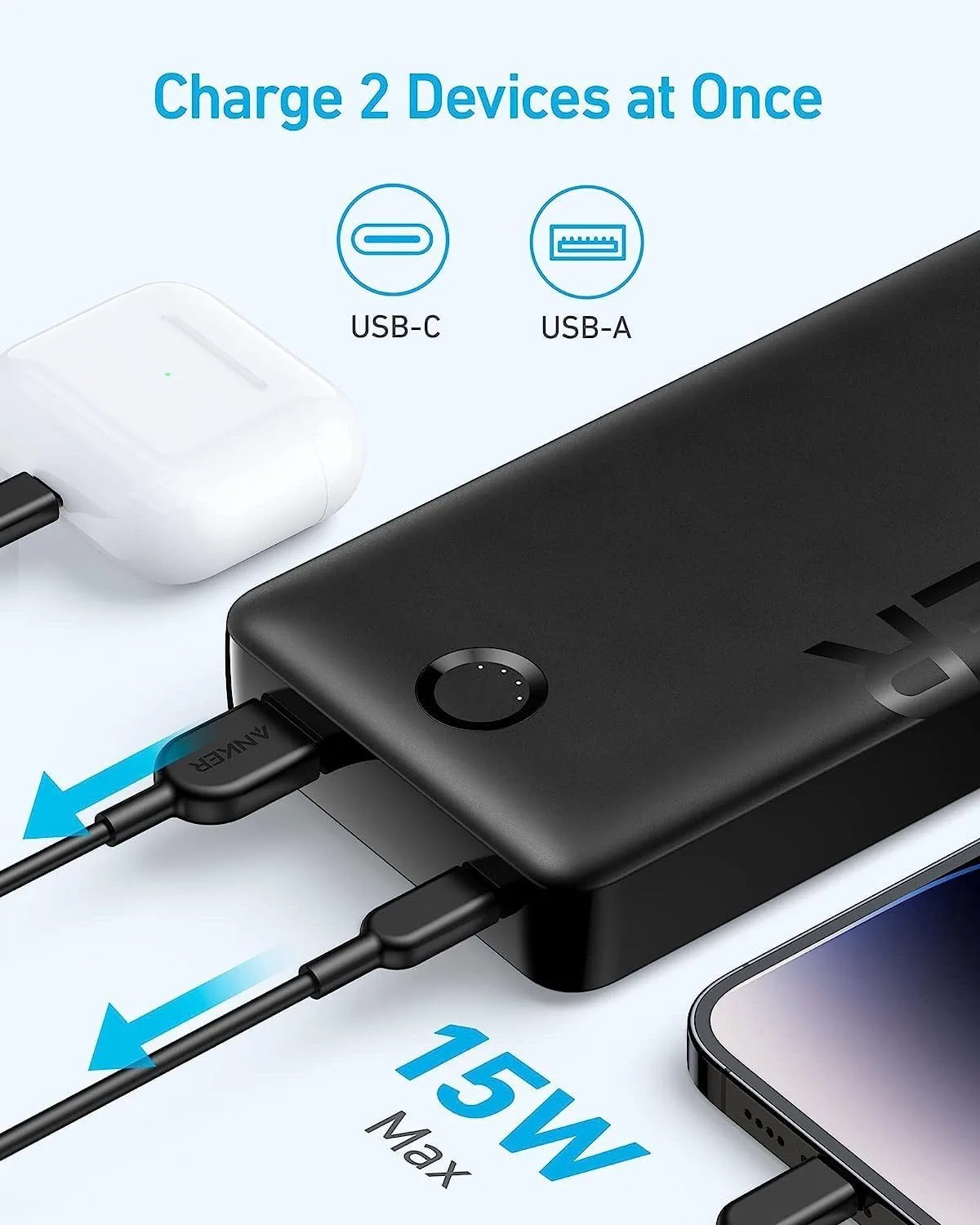 باور بانك Anker 325 (PowerCore 20K II) سعة 20000 مللي أمبير