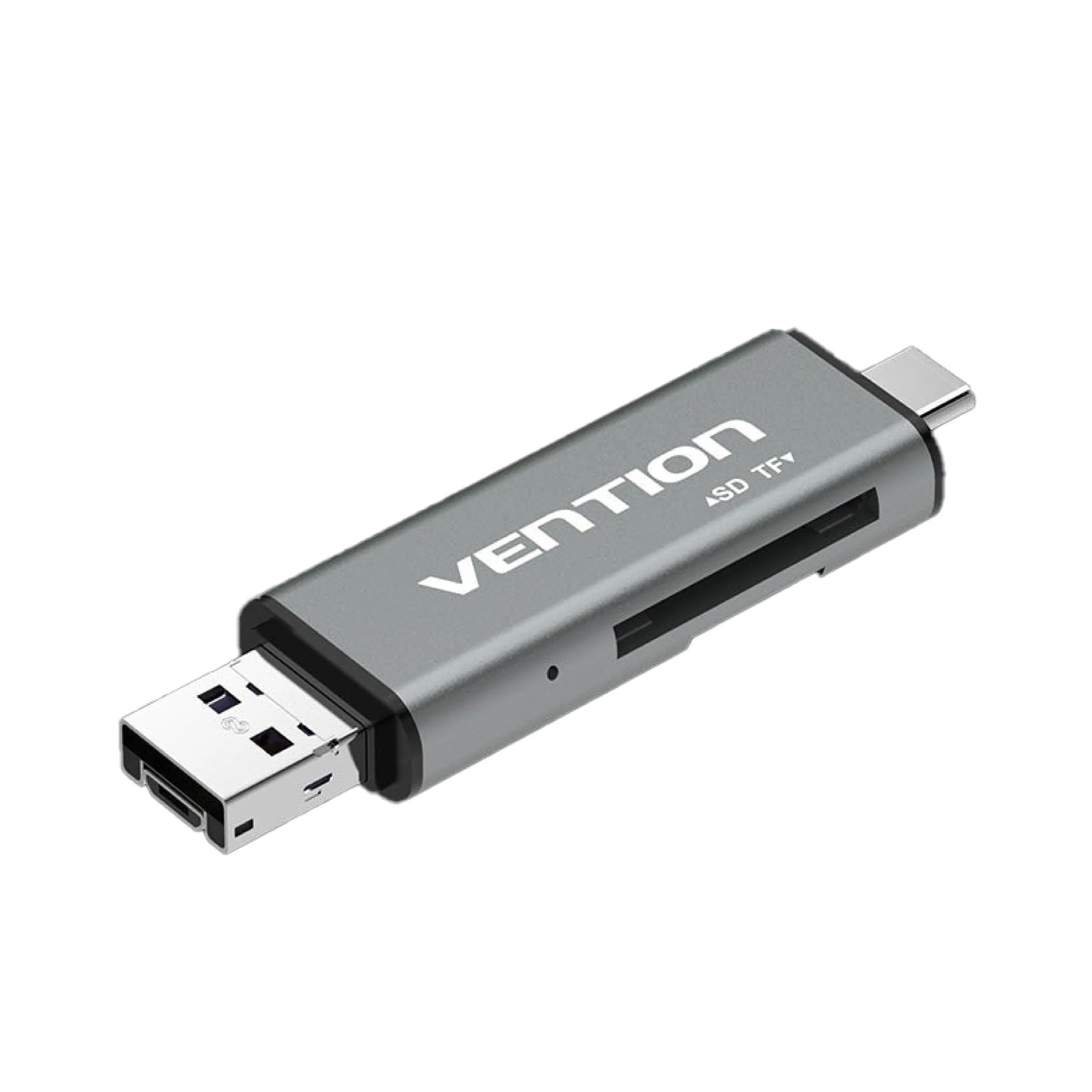 قارئ بطاقات معدني Vention بمنافذ USB-C وUSB-A وMicro USB - CCJH0