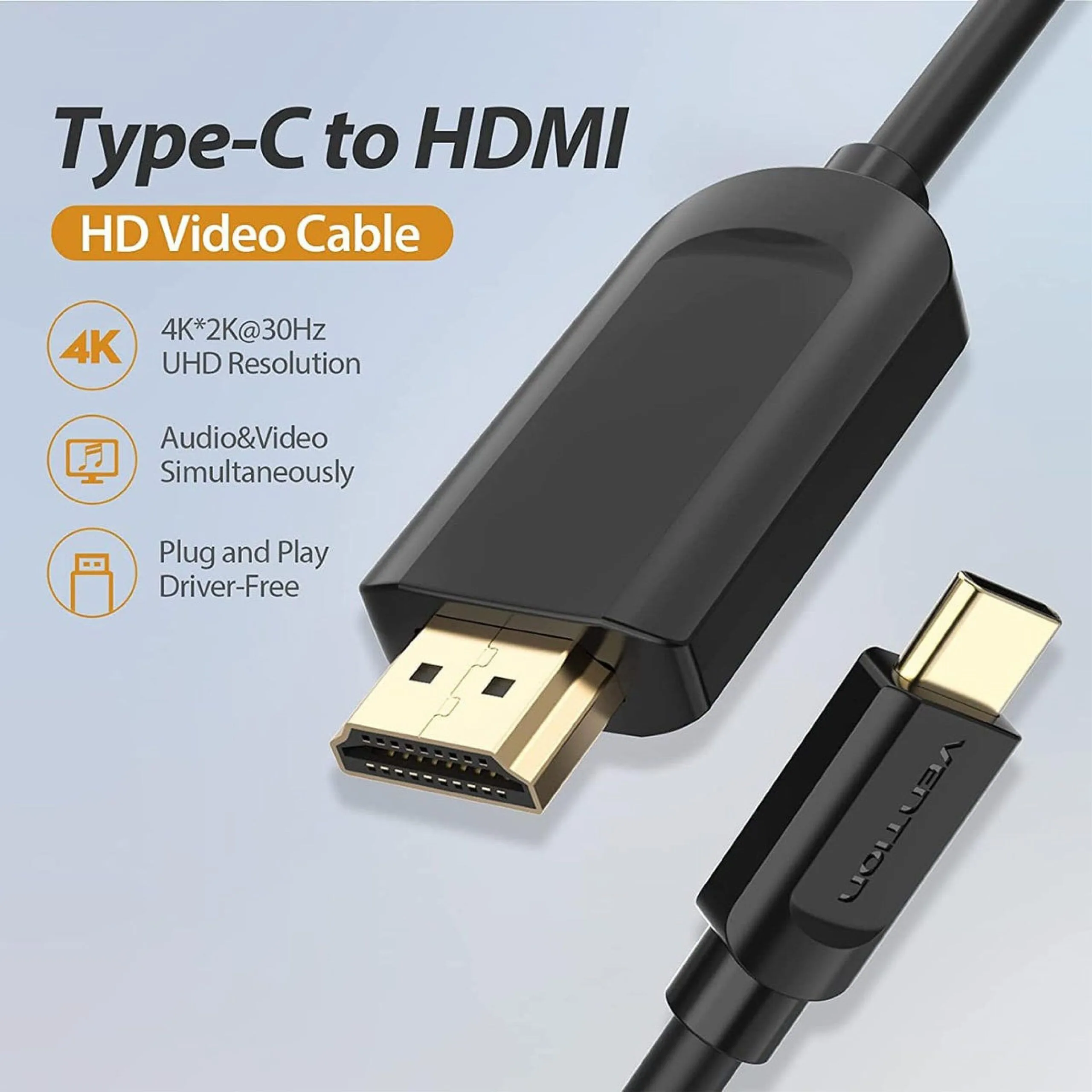 كابل Vention من Type-C إلى HDMI بدقة 4K - CGUBH