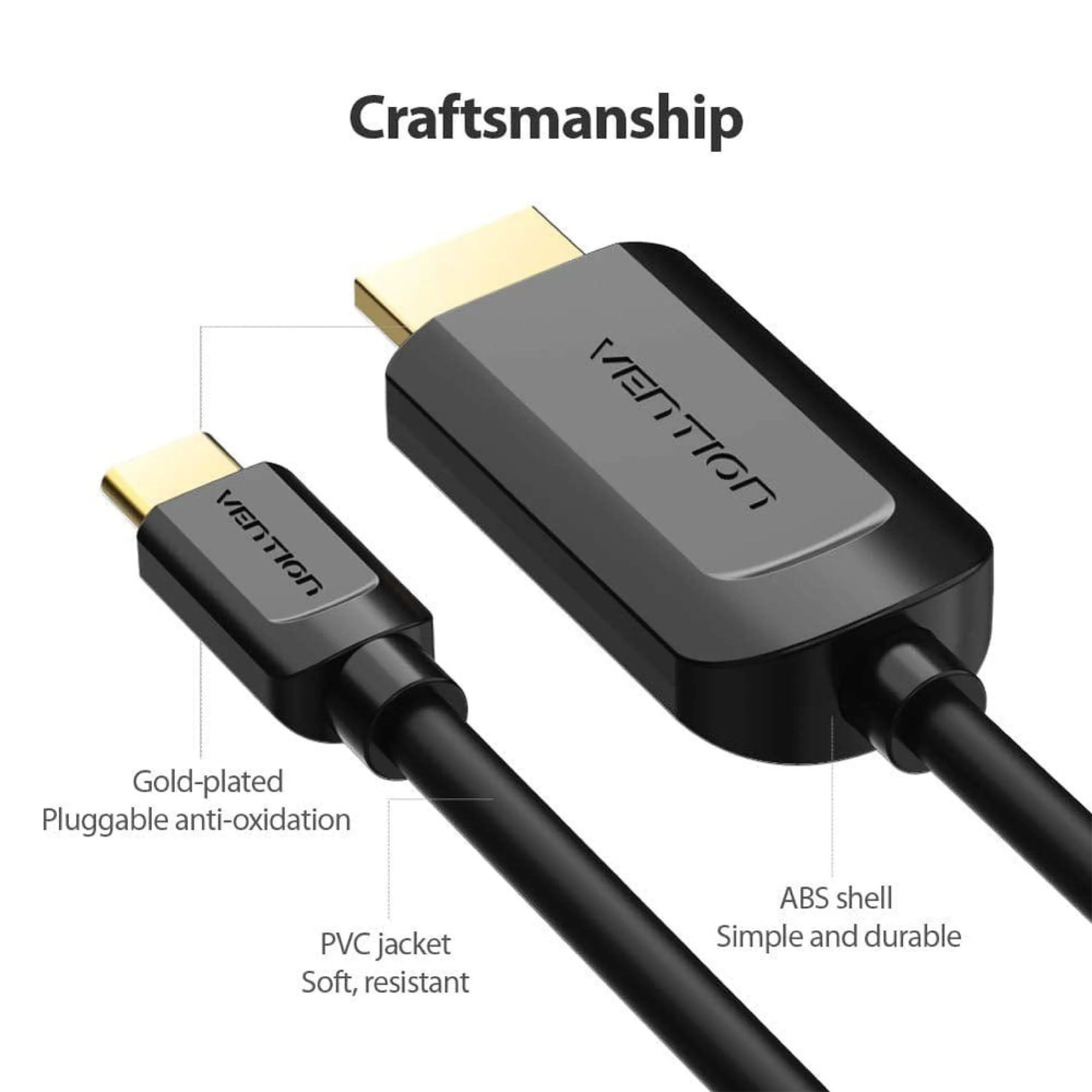 كابل Vention من Type-C إلى HDMI بدقة 4K - CGUBH