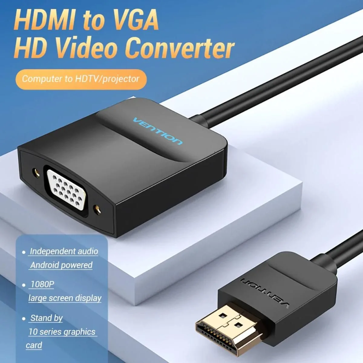 محوّل Vention من HDMI إلى VGA بطول 0.15 متر - أسود - 42154
