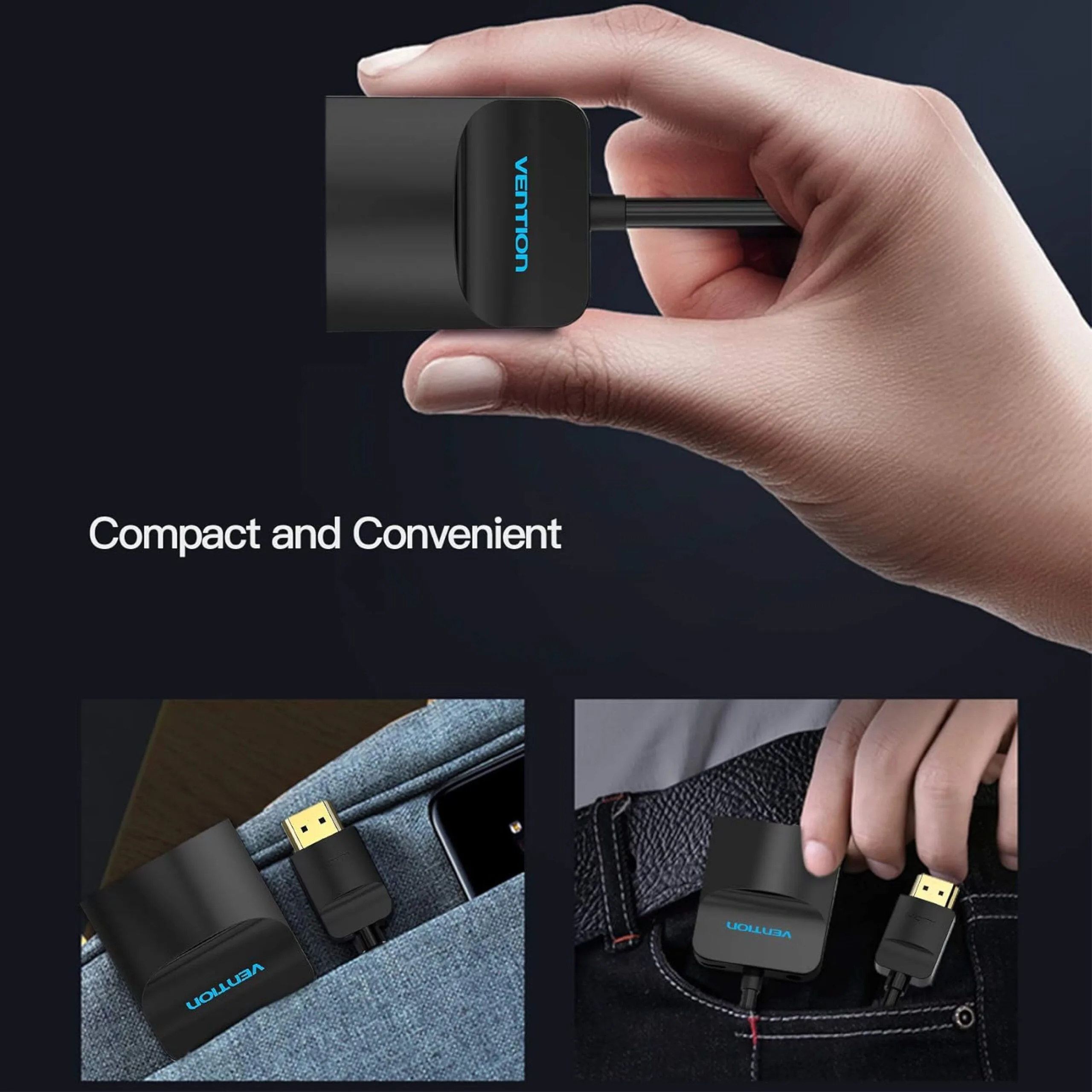 محوّل Vention من HDMI إلى VGA بطول 0.15 متر - أسود - 42154