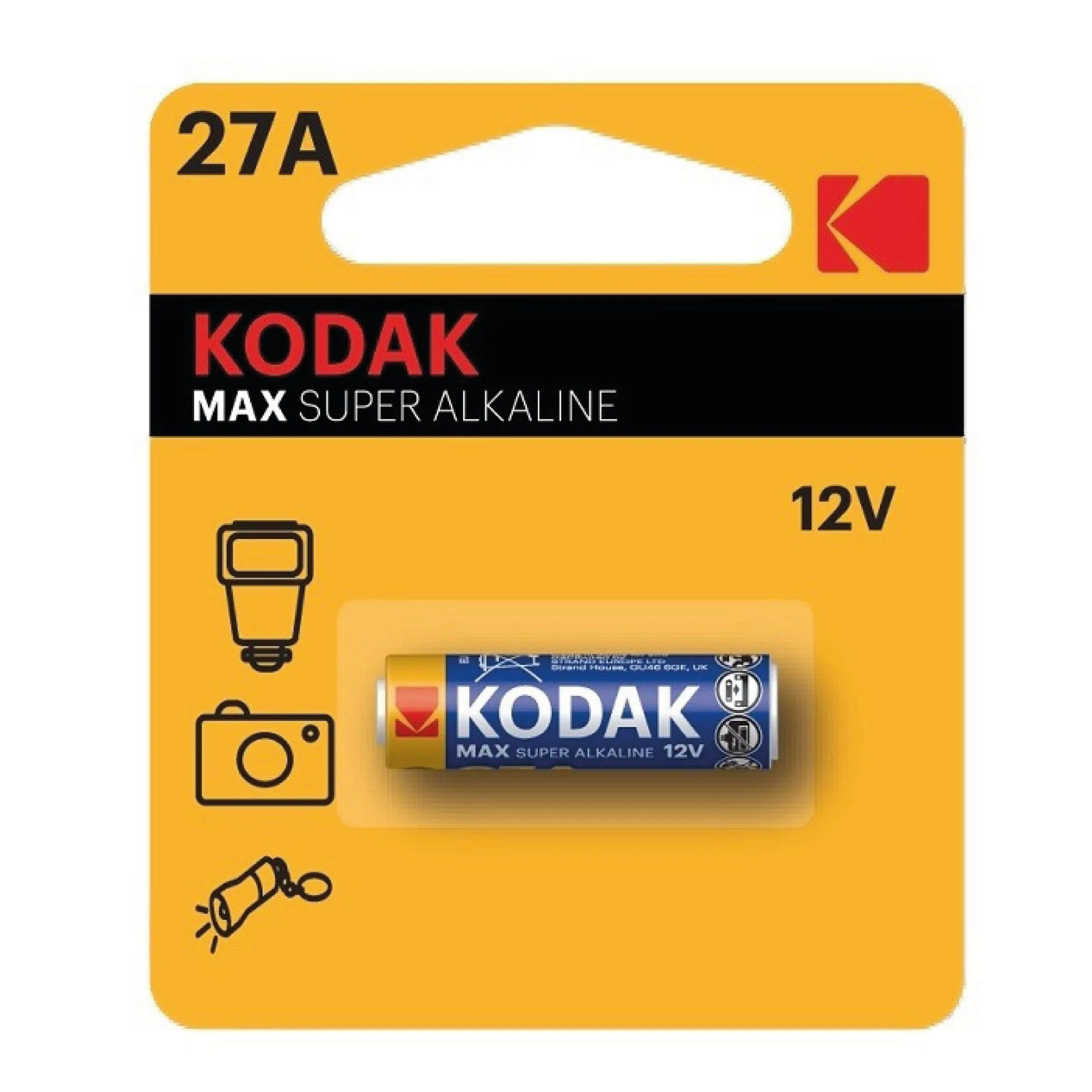 بطارية قلوية KODAK MAX 27A بجهد 12 فولت