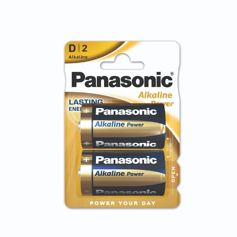 Panasonic D2 Batteries 1.5V Alkaline Power / 2-Packs