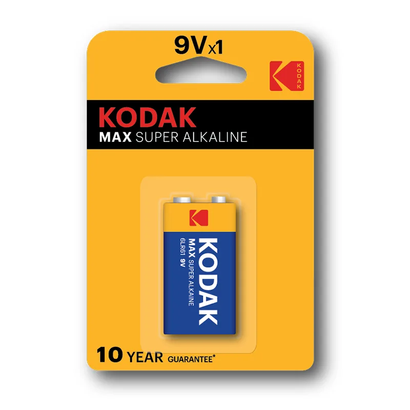 بطارية KODAK MAX Super Heavy Duty بجهد 9 فولت