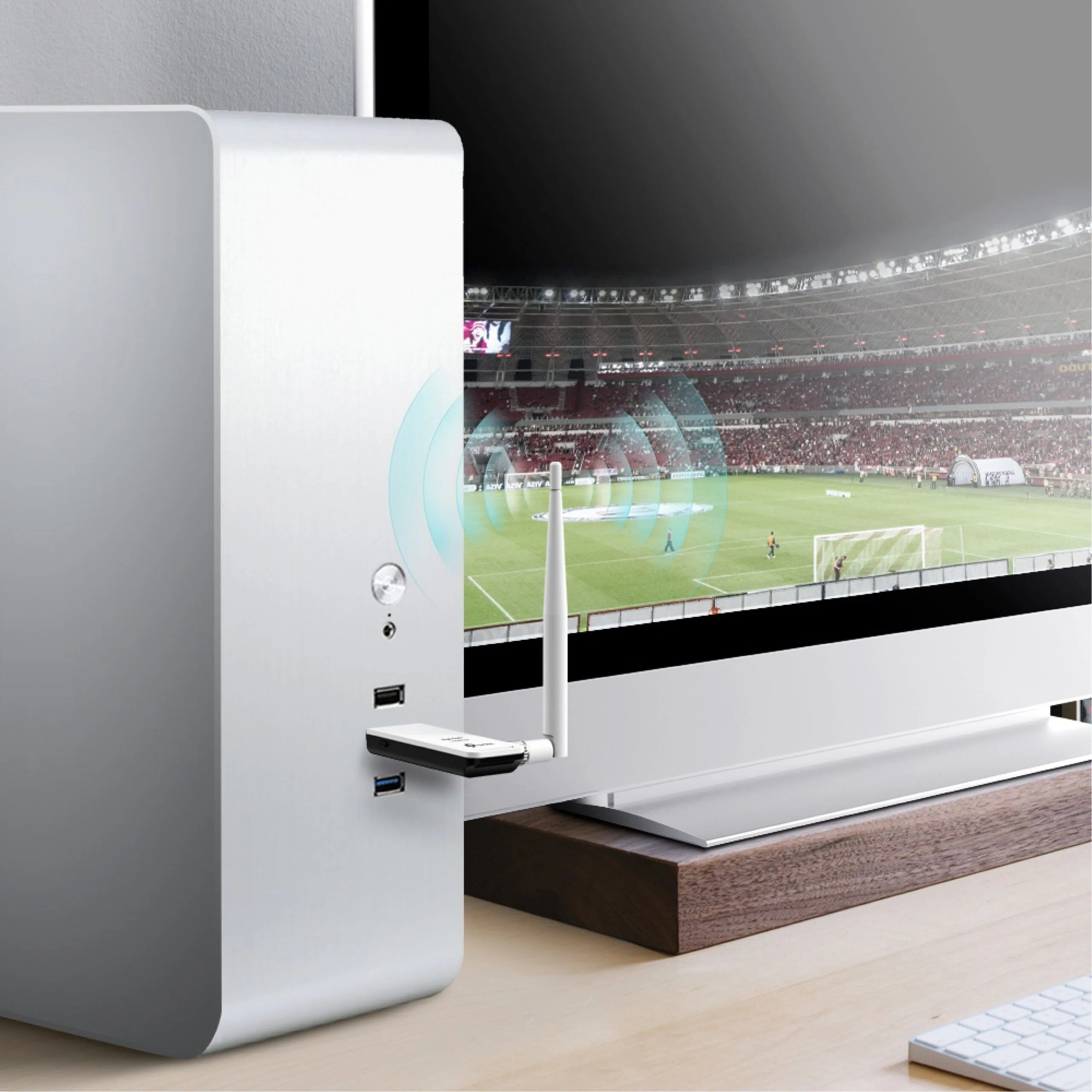 محوّل USB لاسلكي TP-Link TL-WN722N بهوائي عالي الكسب بسرعة 150 ميجابت/ث