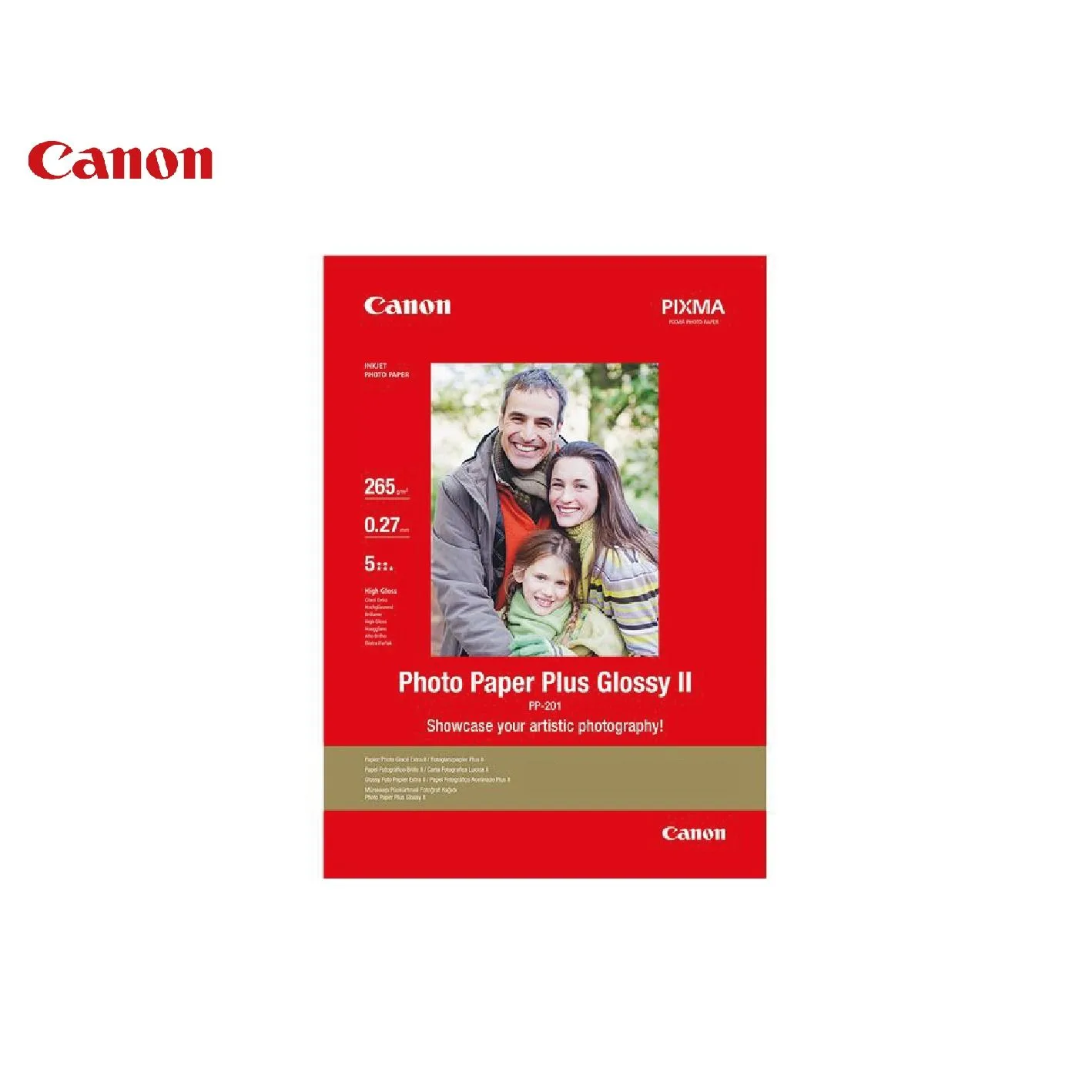 ورق صور Canon Photo Paper Plus Glossy II مقاس 10×15 سم بوزن 265 غرام - 5 أوراق - PP-201