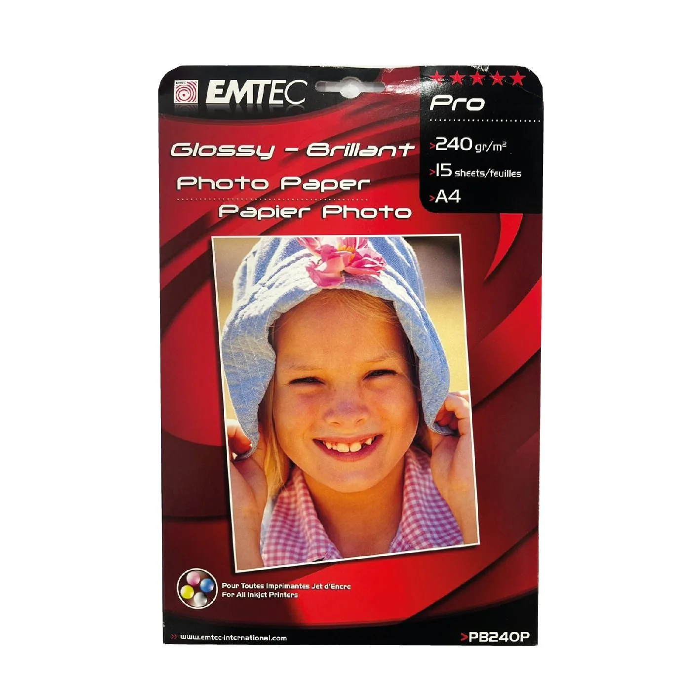 ورق صور EMTEC لامع A4 بوزن 240 غرام - 15 ورقة - PB240P