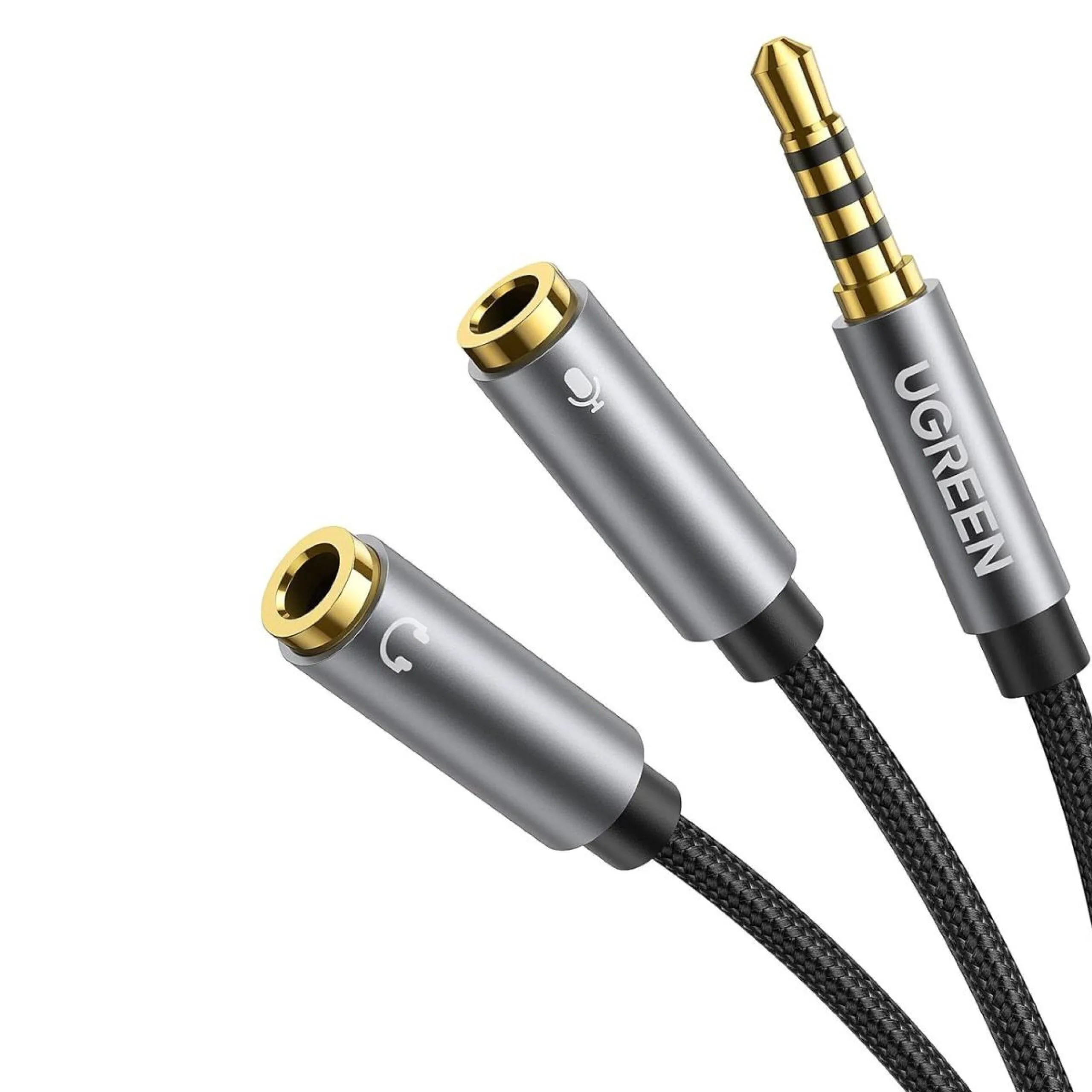 Ugreen Braided Aluminum Headphone Splitter 3.5mm 2 Female to 1 Male - 30619