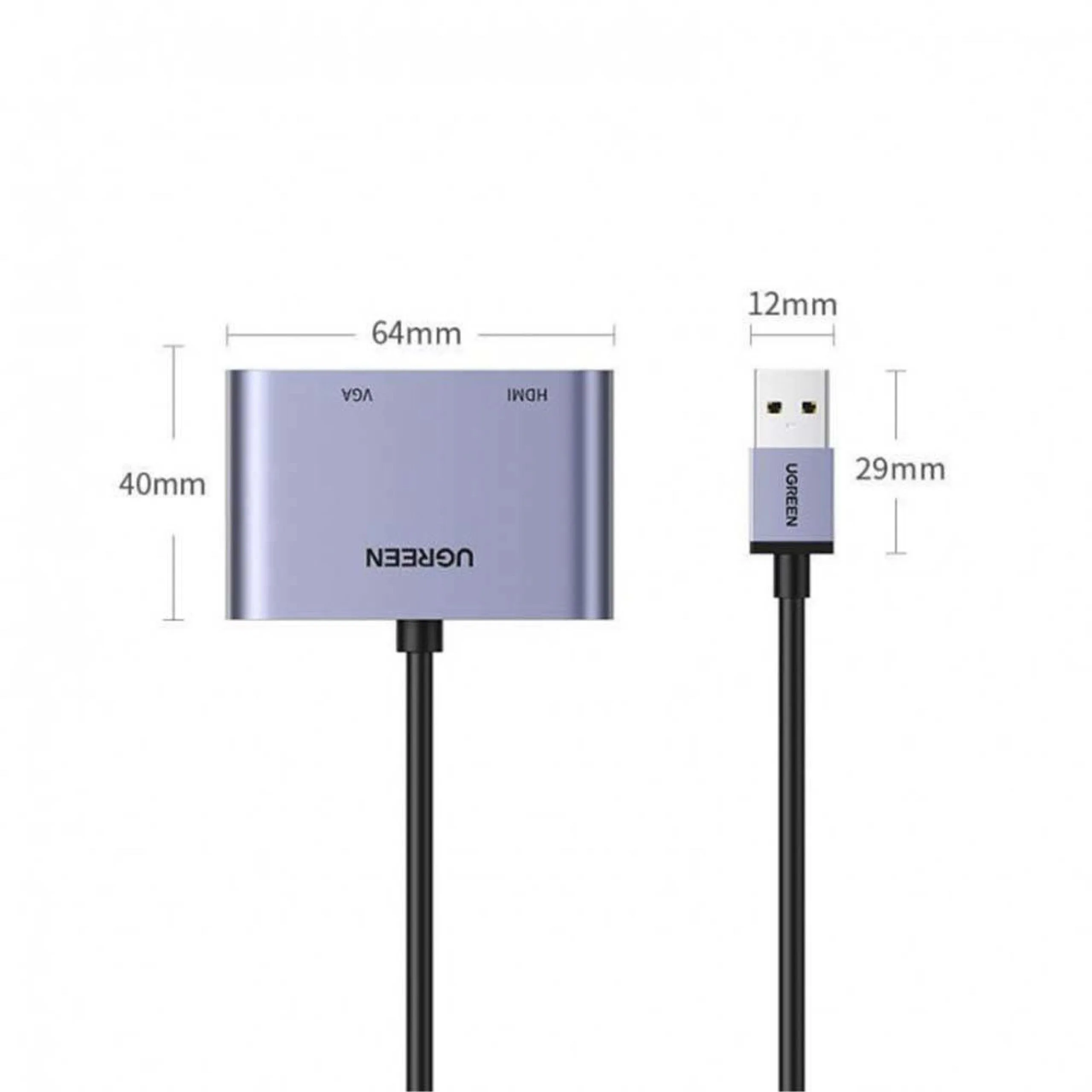 Ugreen USB 3.0 to HDMI+VGA - 20518