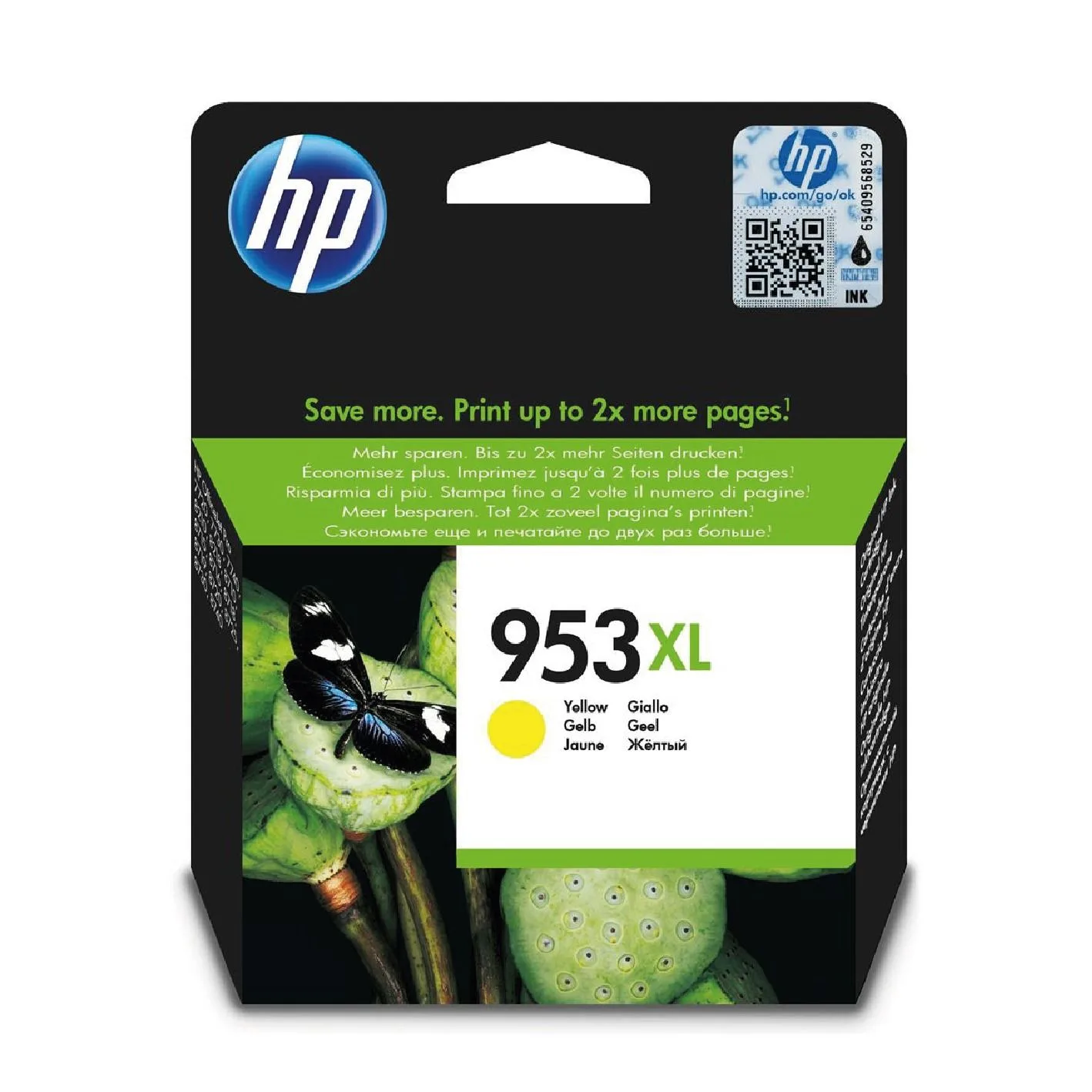 خرطوشة حبر HP 953XL أصلية - أصفر - F6U18AE