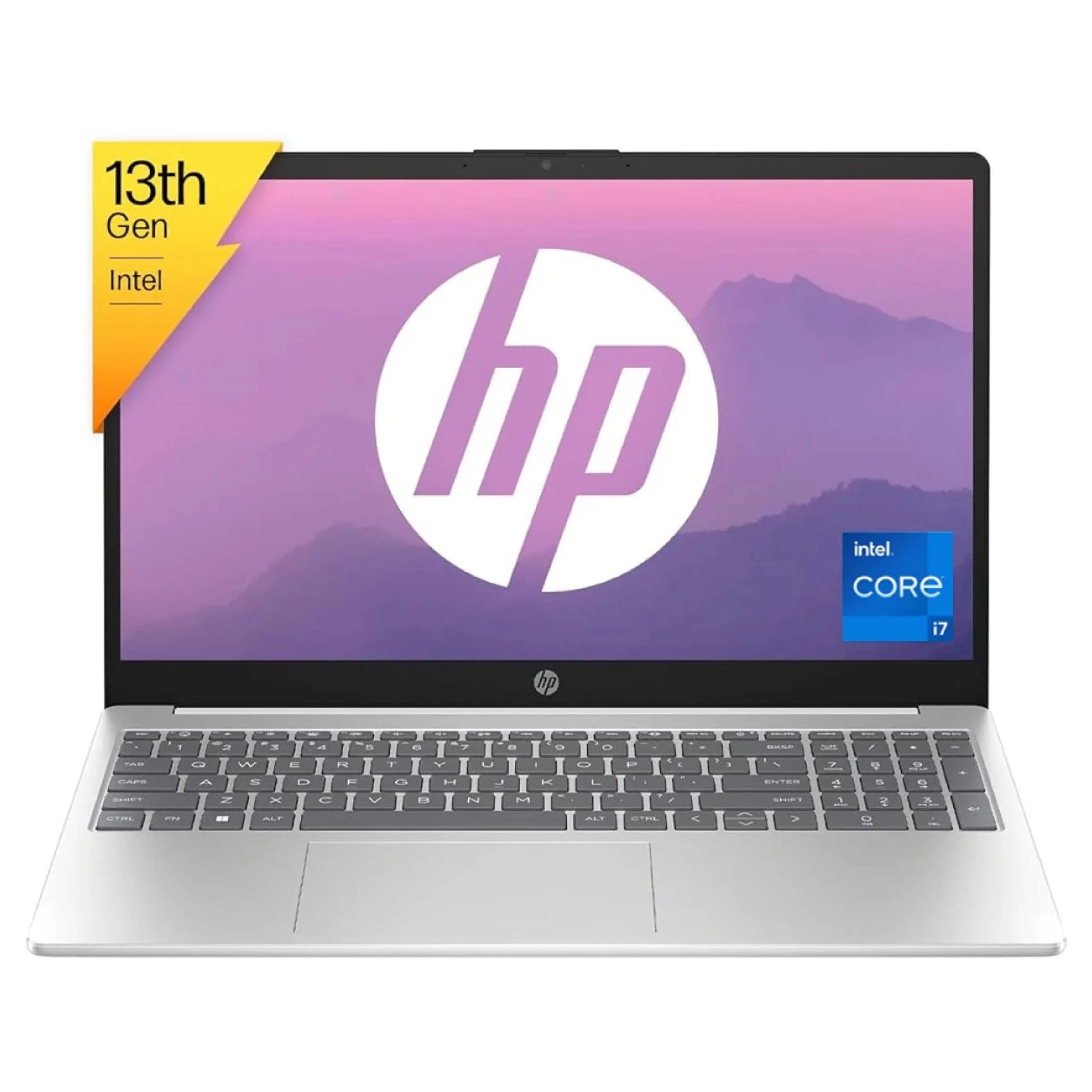 لابتوب HP 15-fd0144ne بمعالج Intel Core i7 الجيل 13، رام 16GB، SSD NVMe سعة 512GB، شاشة 15.6 بوصة FHD