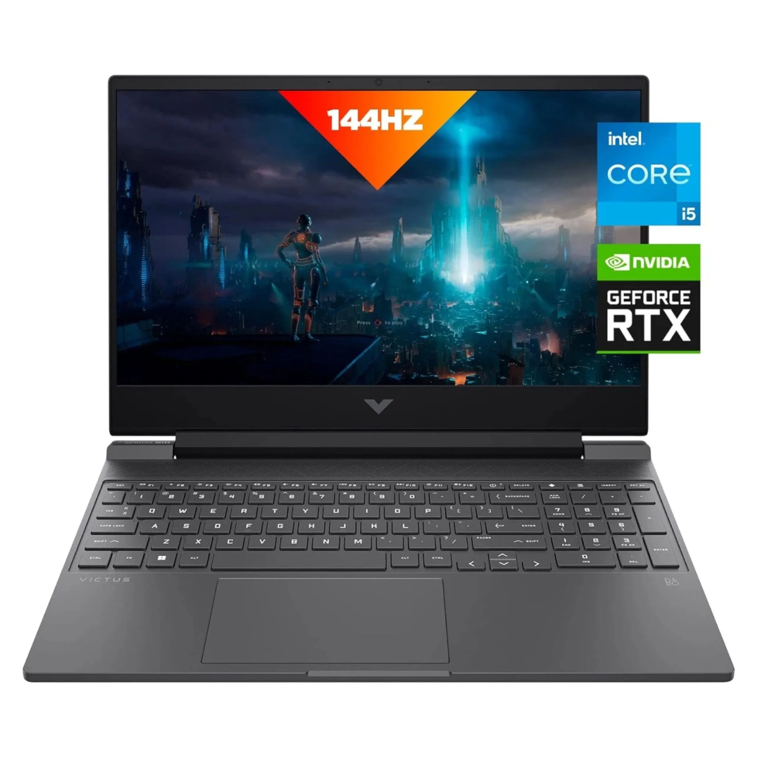 لابتوب ألعاب HP Victus 15-fa1082ne بمعالج Intel Core i5 الجيل 13، رام 16GB، SSD NVMe سعة 512GB، كرت NVIDIA RTX 4050 6GB،
