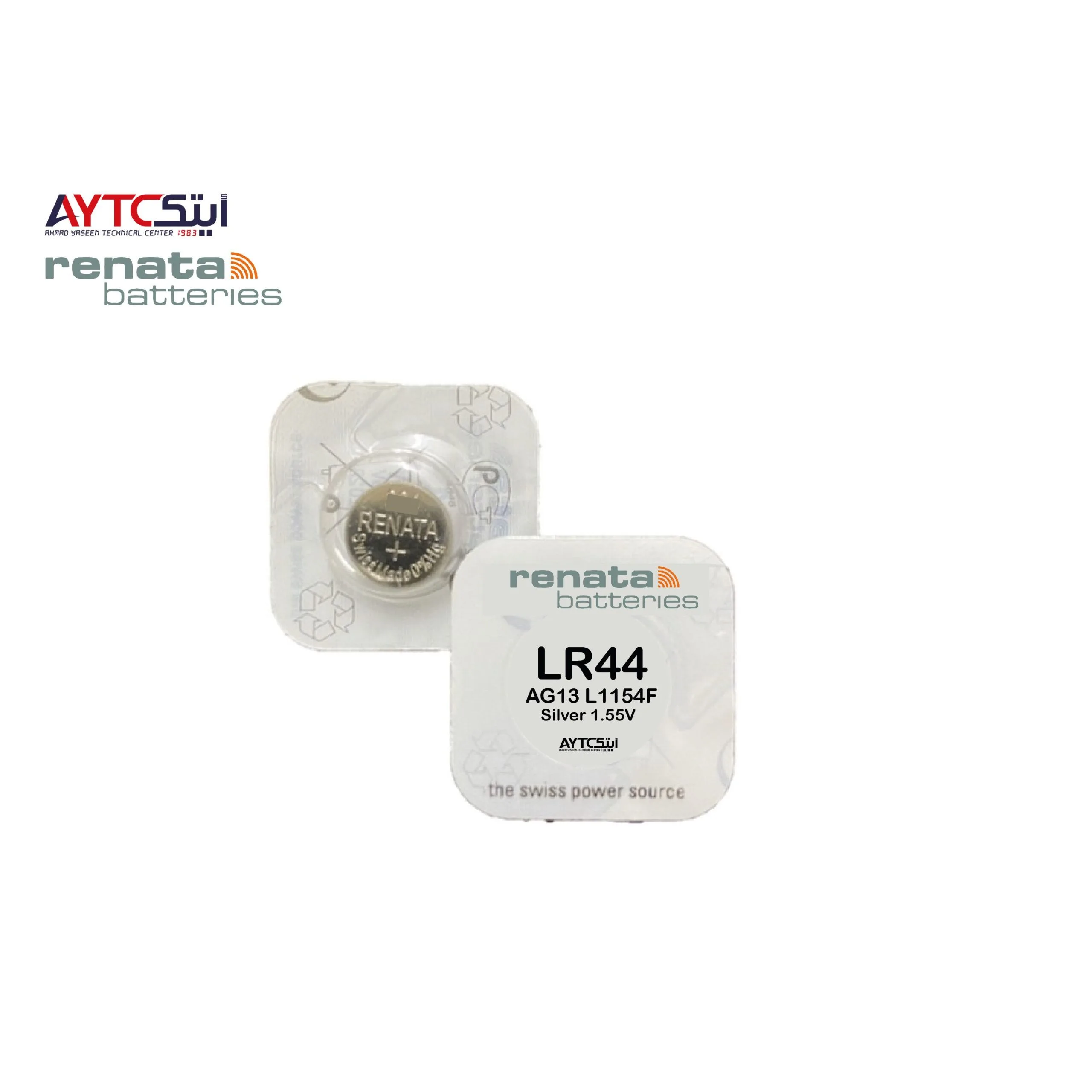 بطارية قلوية زر LR44 (L1154F / AG13) بجهد 1.5 فولت