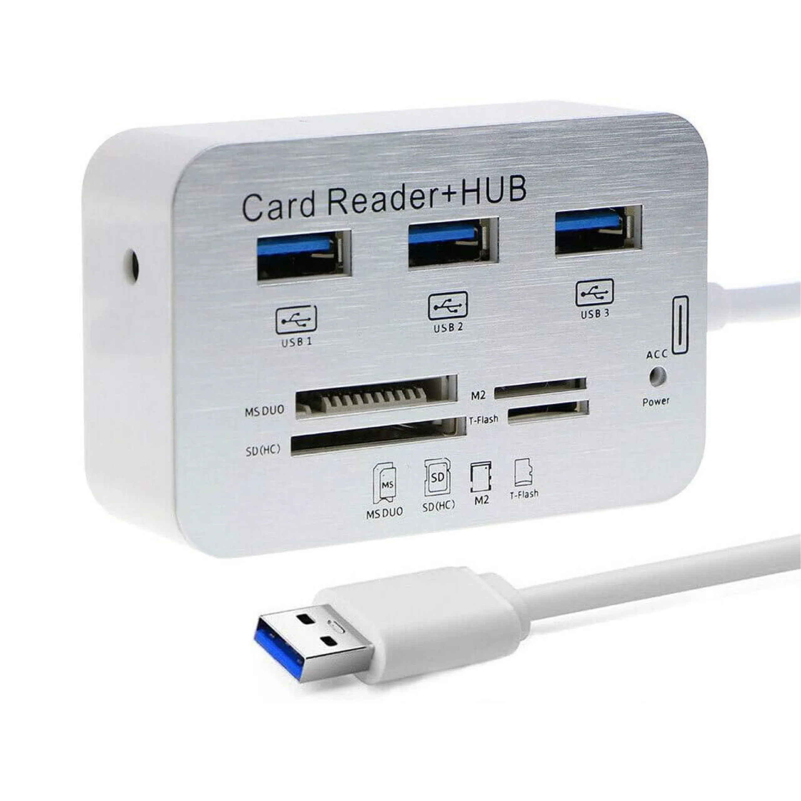 قارئ بطاقات مع موزّع USB 3.0