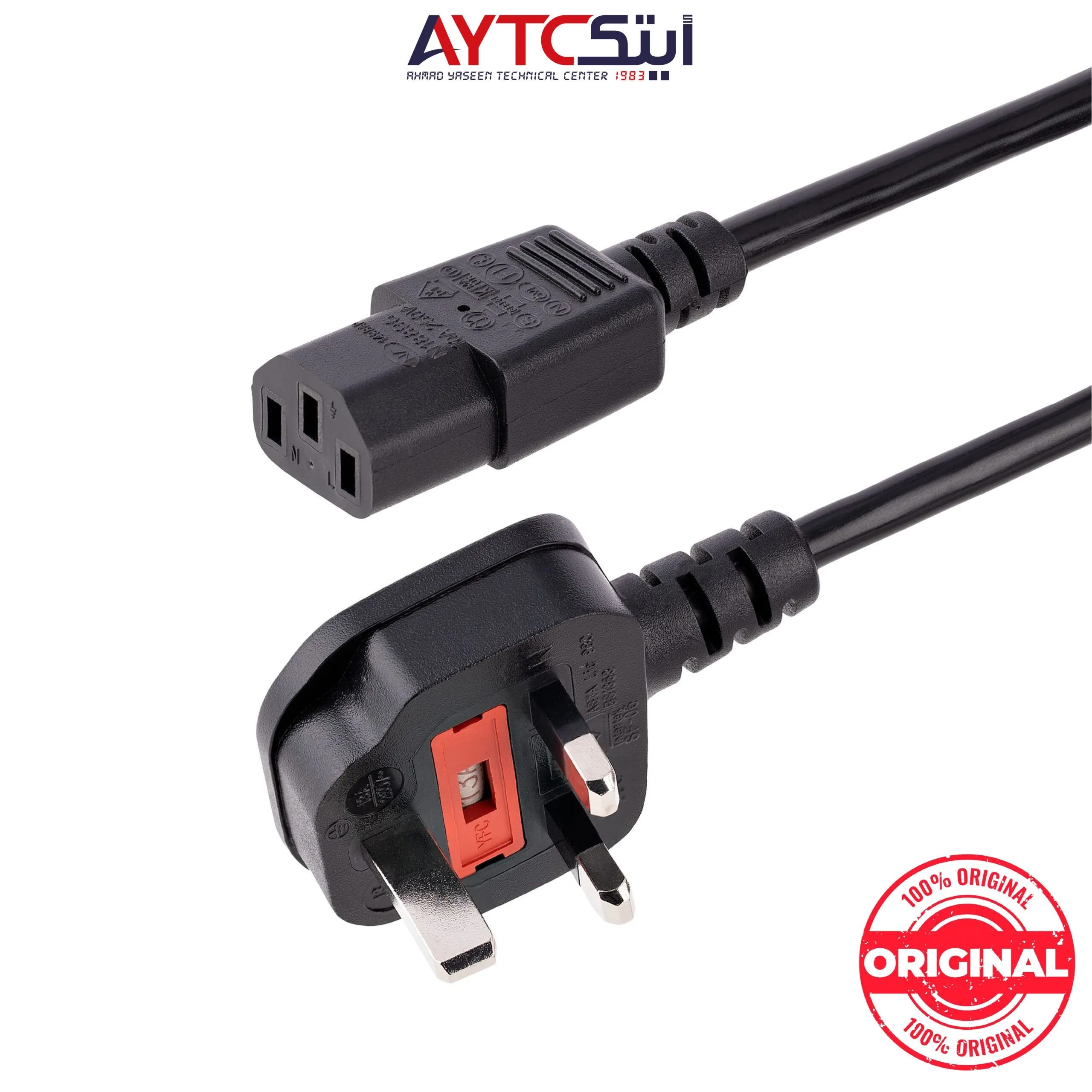 كابل كهرباء أصلي للكمبيوتر والطابعة بقابس MK بطول 1.5 متر