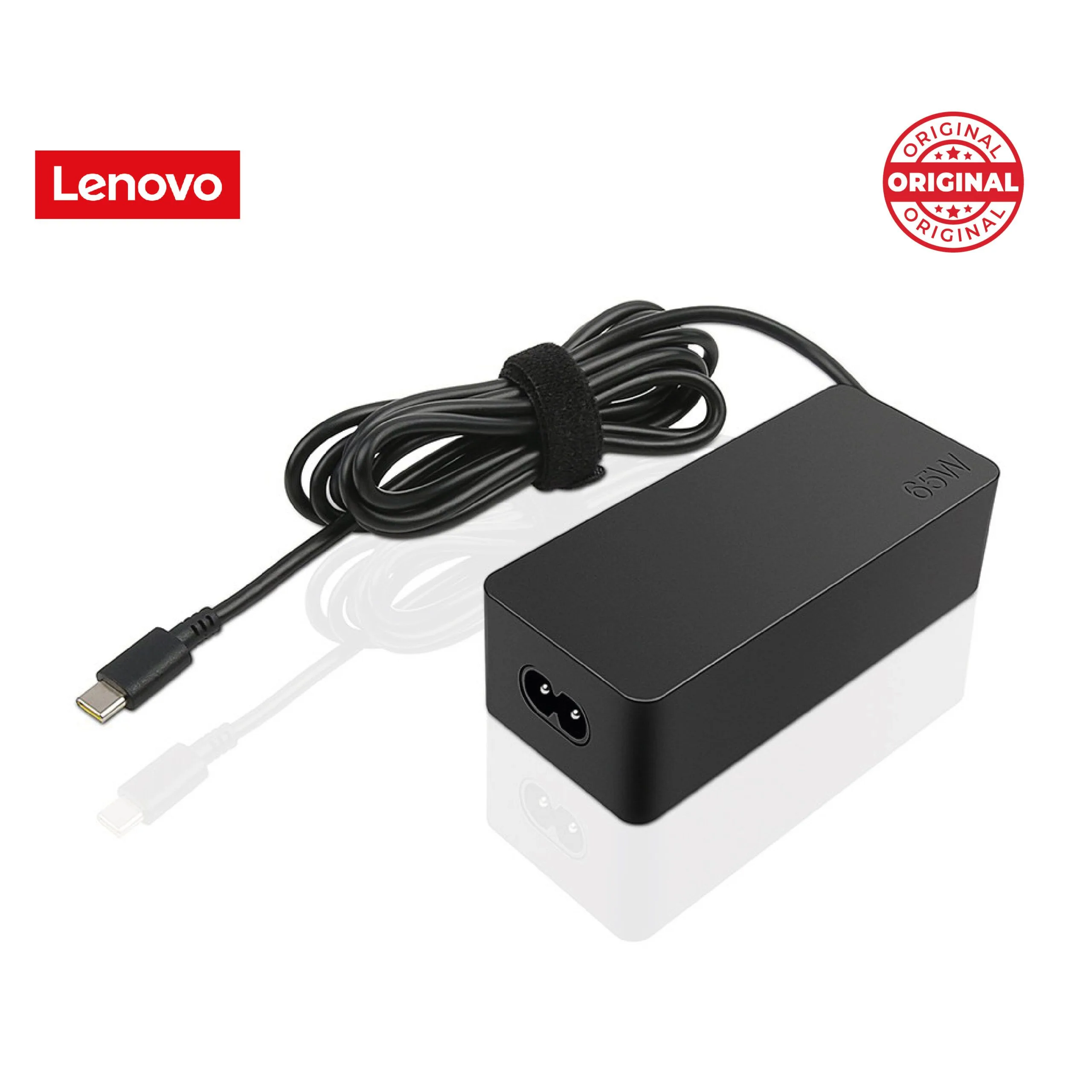 شاحن لابتوب Lenovo أصلي بمنفذ USB Type-C قدرة 65 واط