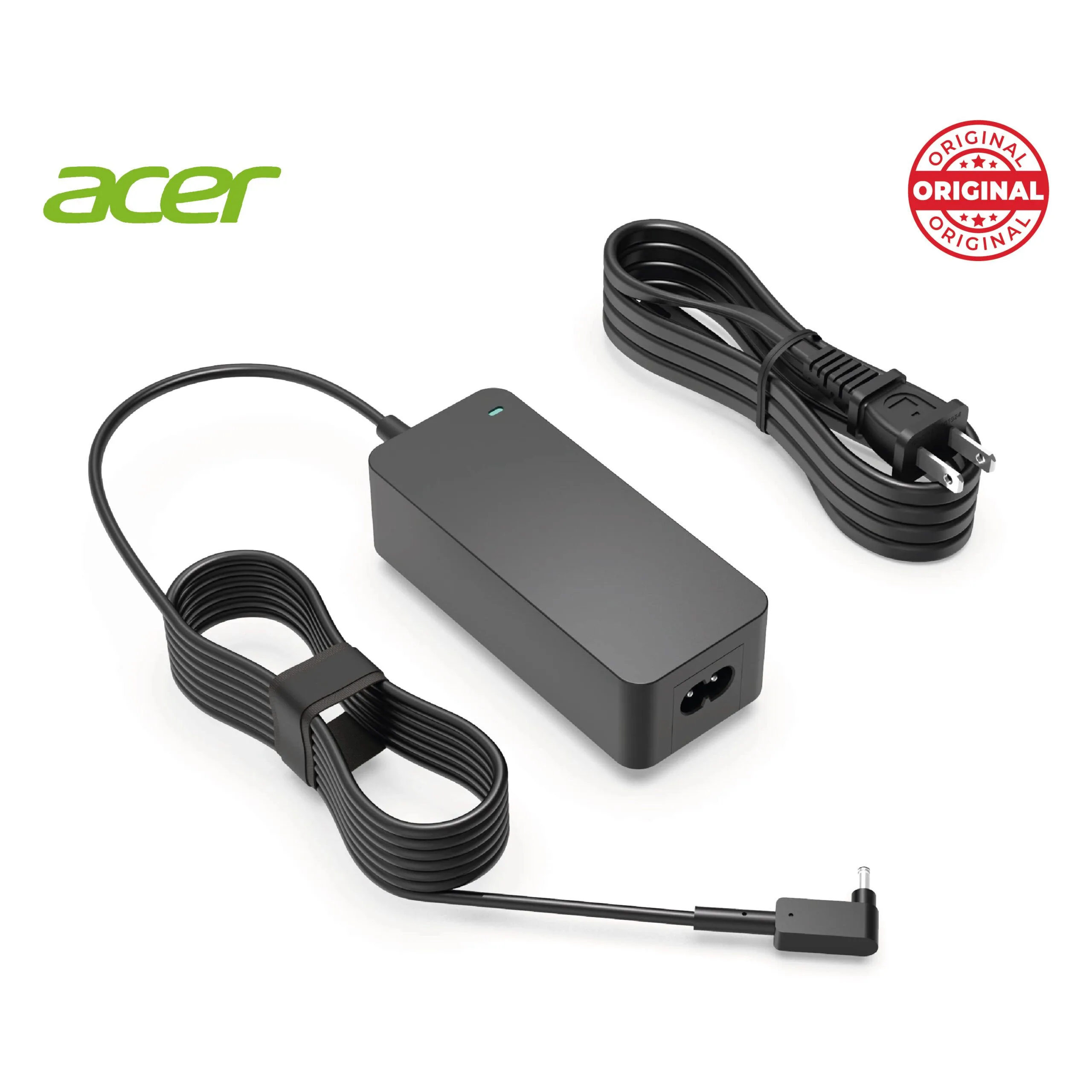 شاحن لابتوب ACER أصلي قدرة 65 واط 19 فولت - 3.42 أمبير / رأس رفيع