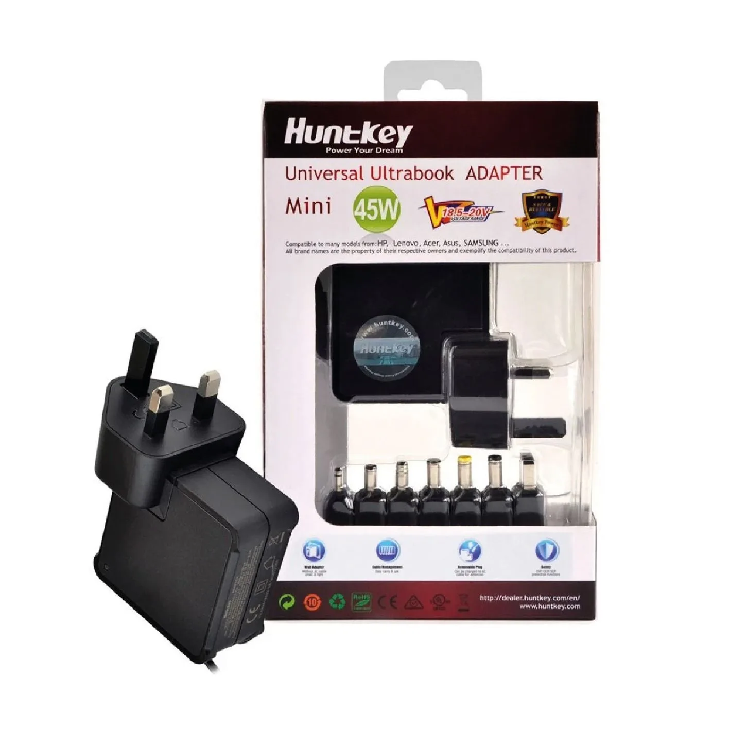شاحن لابتوب عام Huntkey Mani قدرة 45 واط