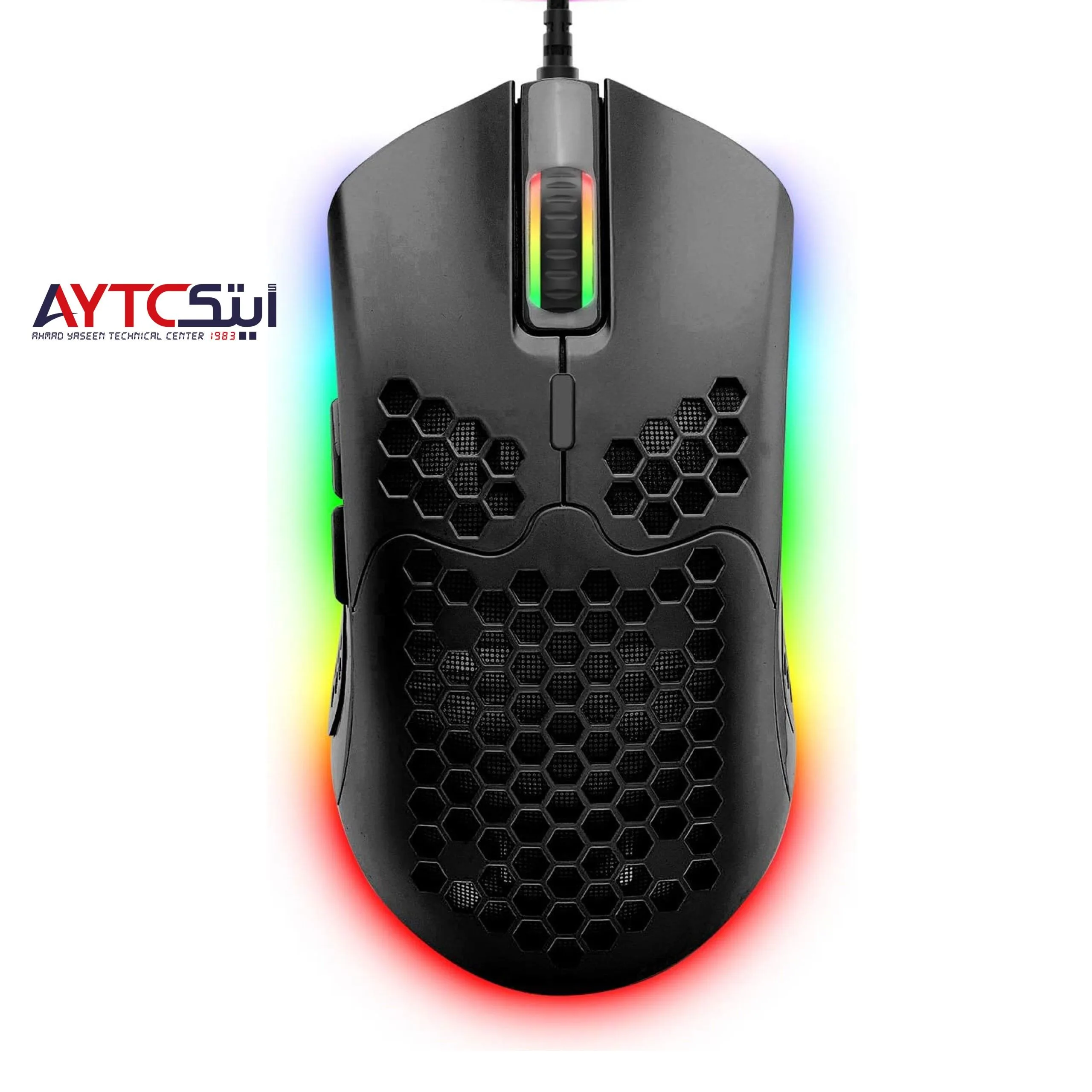 ماوس ألعاب بتصميم مثقّب وإضاءة RGB