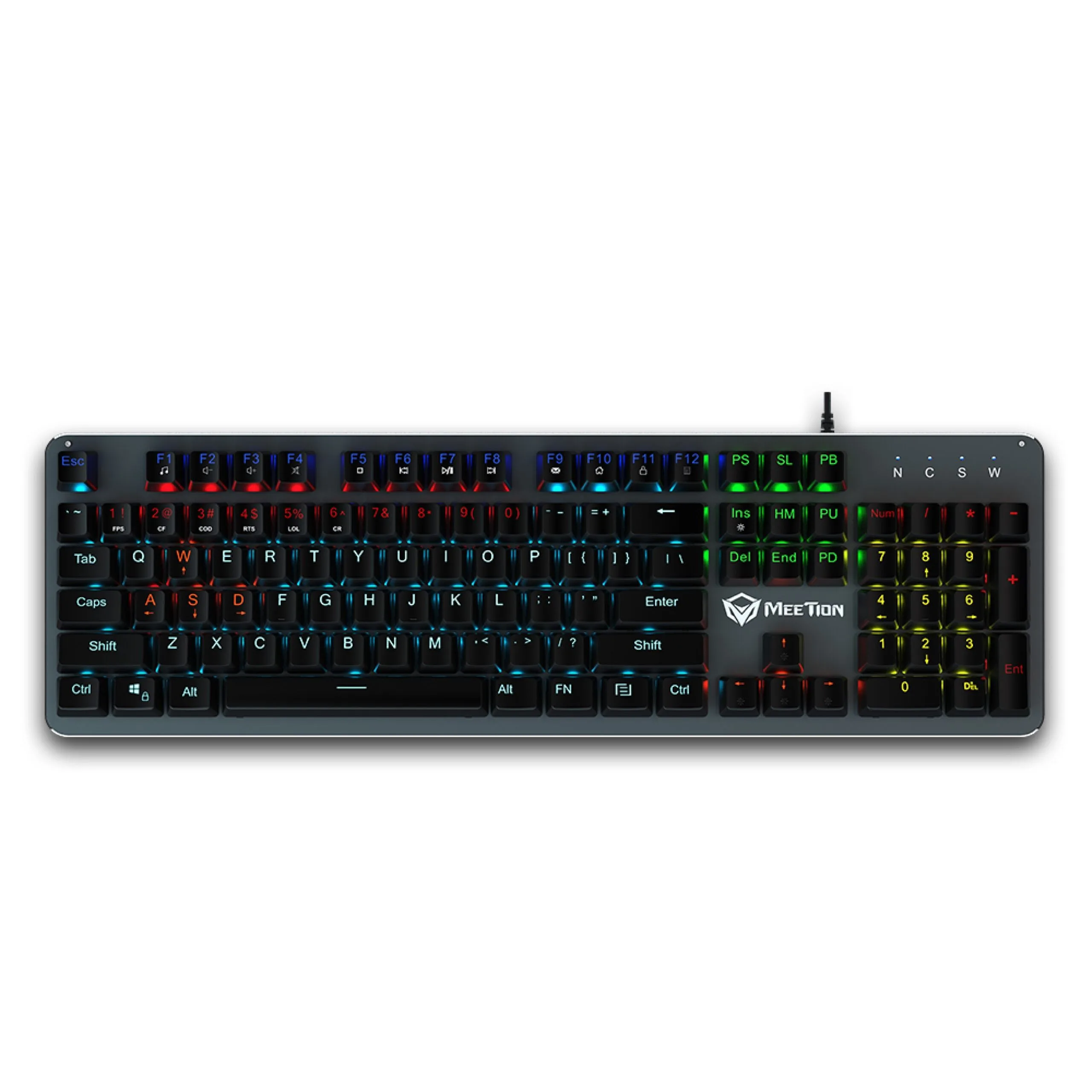 كيبورد ميكانيكي Meetion MK007 PRO بمفاتيح قابلة للتبديل وإضاءة RGB