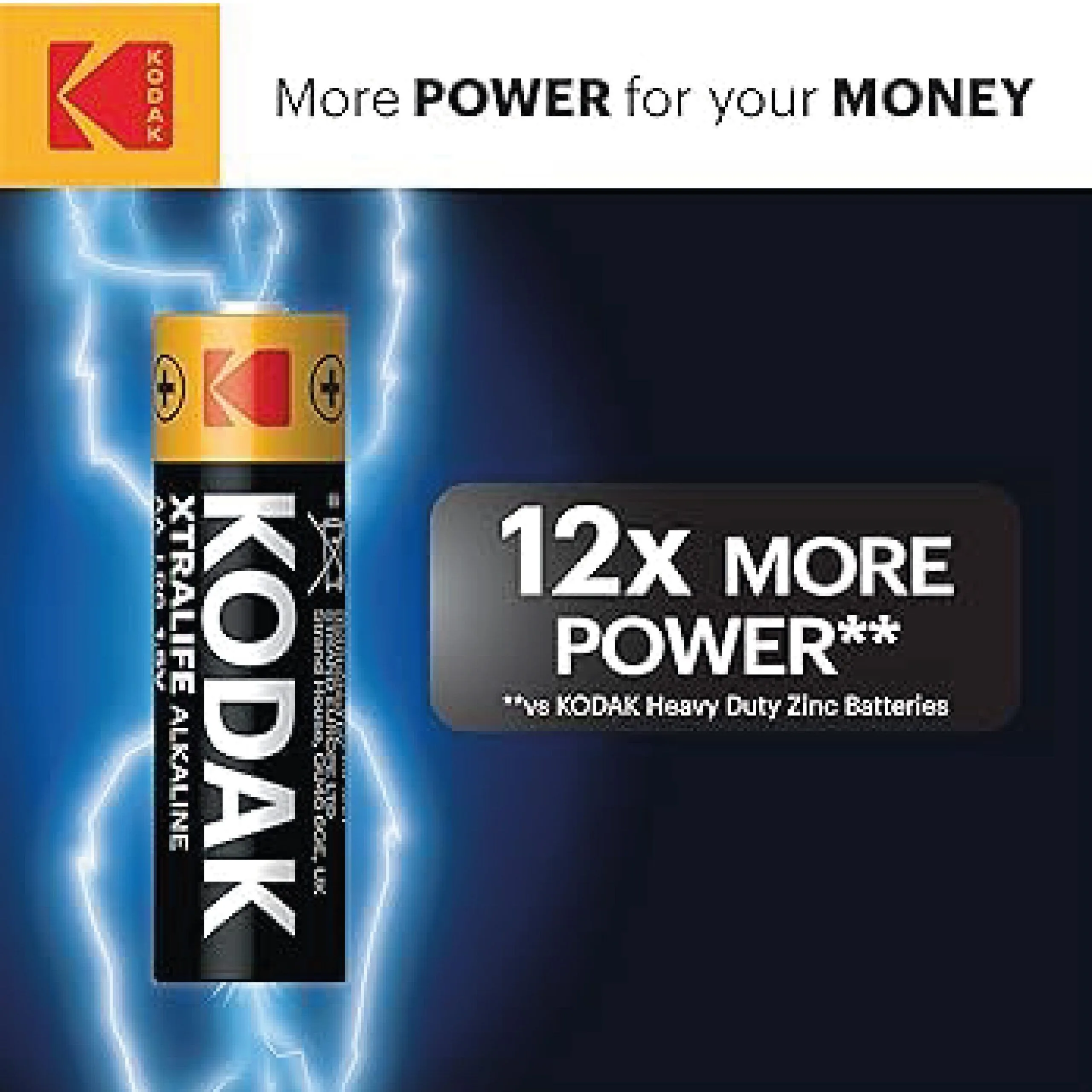 بطاريات KODAK XTRALIFE قلوية حجم AA بجهد 1.5 فولت - عبوة قطعتين