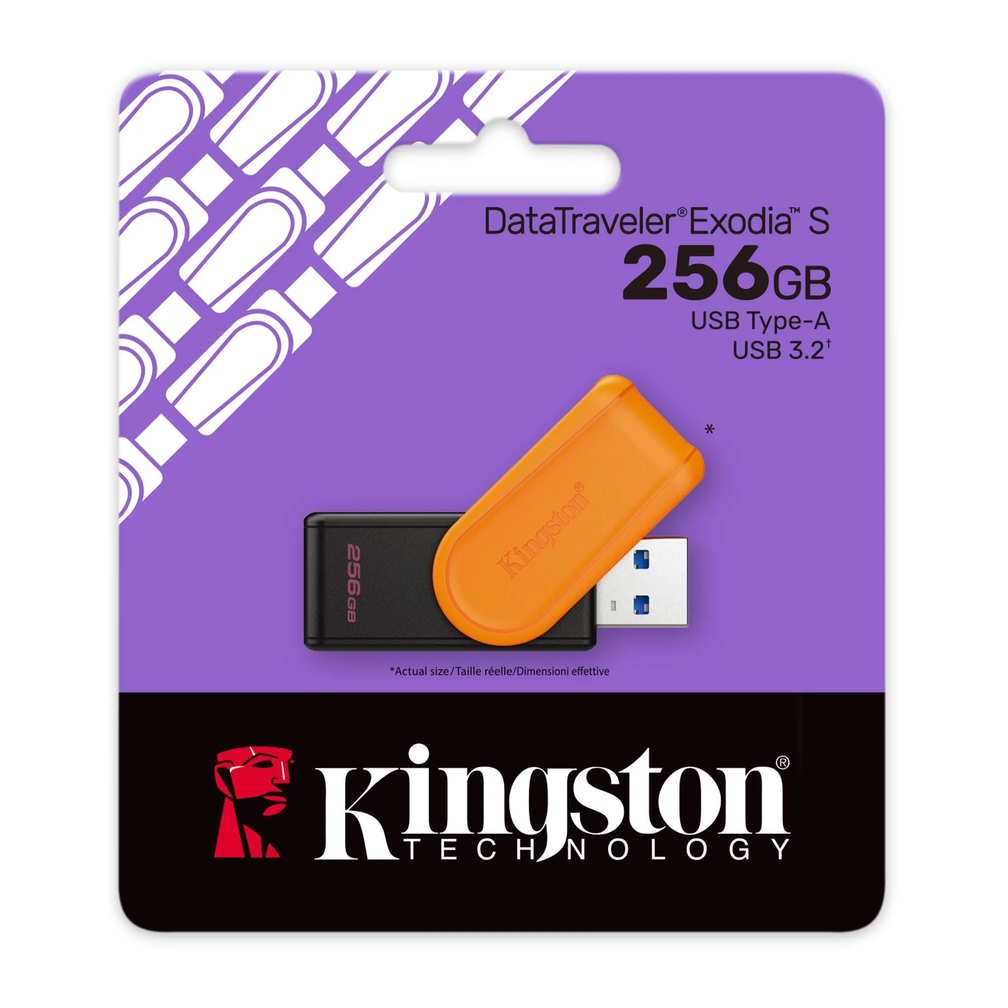 فلاشة Kingston DataTraveler Exodia S سعة 256GB بمنفذ USB-A 3.2 Gen 1