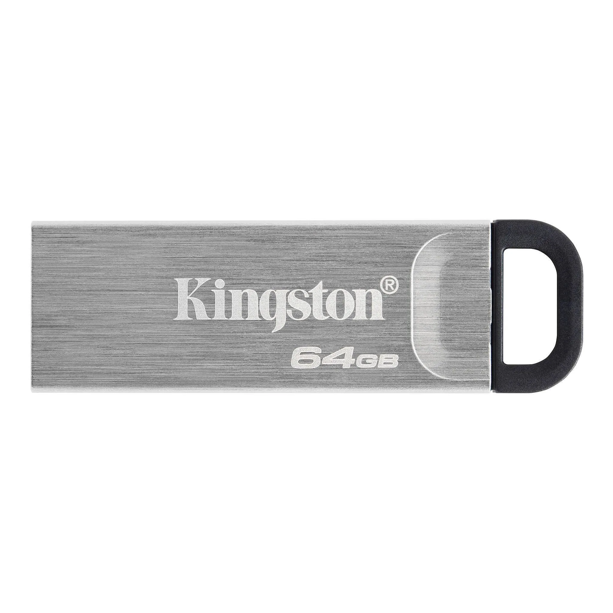 فلاشة Kingston DataTraveler Kyson سعة 64GB بمنفذ USB-A 3.2 - هيكل فولاذي فضي