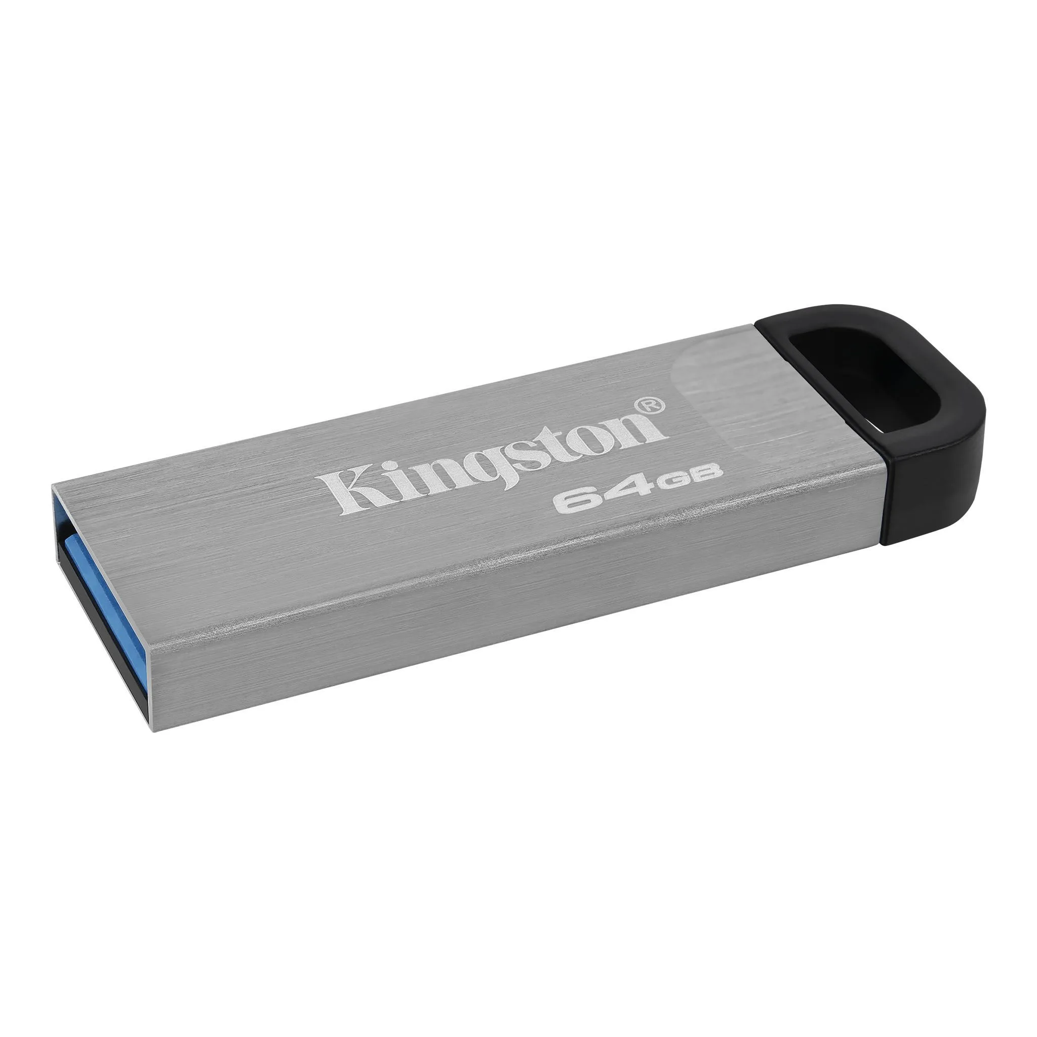 Kingston 64GB DataTraveler Kyson USB A 3.2 Flash Drive - Steel Metal Case Silver