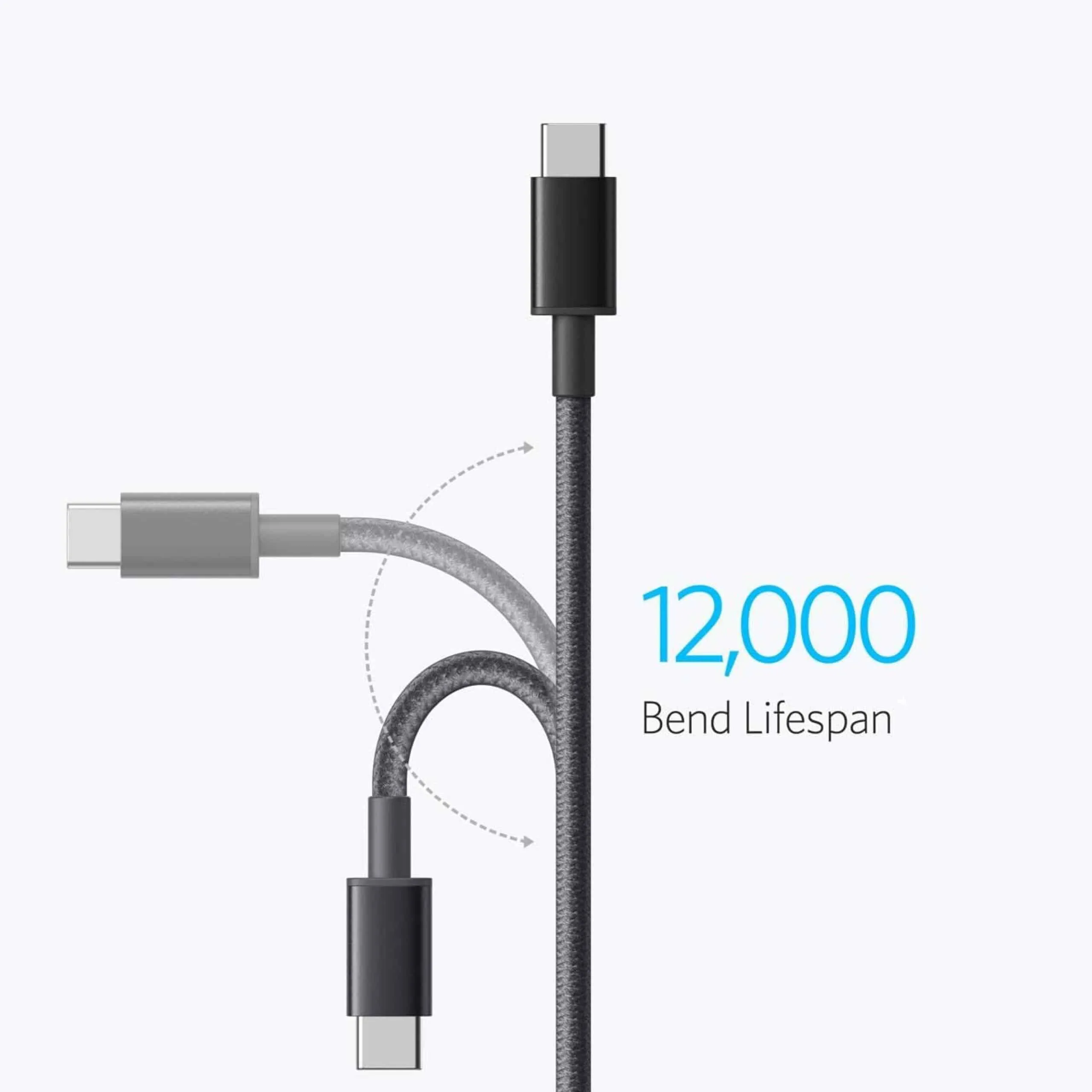 كابل Anker من USB-C إلى USB-C مجدول متين للشحن السريع بطول 1 متر - 60 واط
