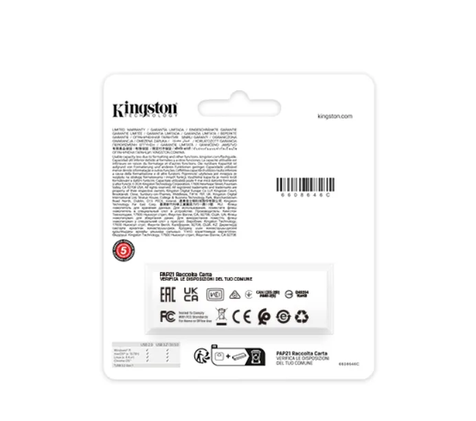 فلاشة Kingston DataTraveler Exodia G2 سعة 64GB بمنفذ USB-A 3.2 Gen 1