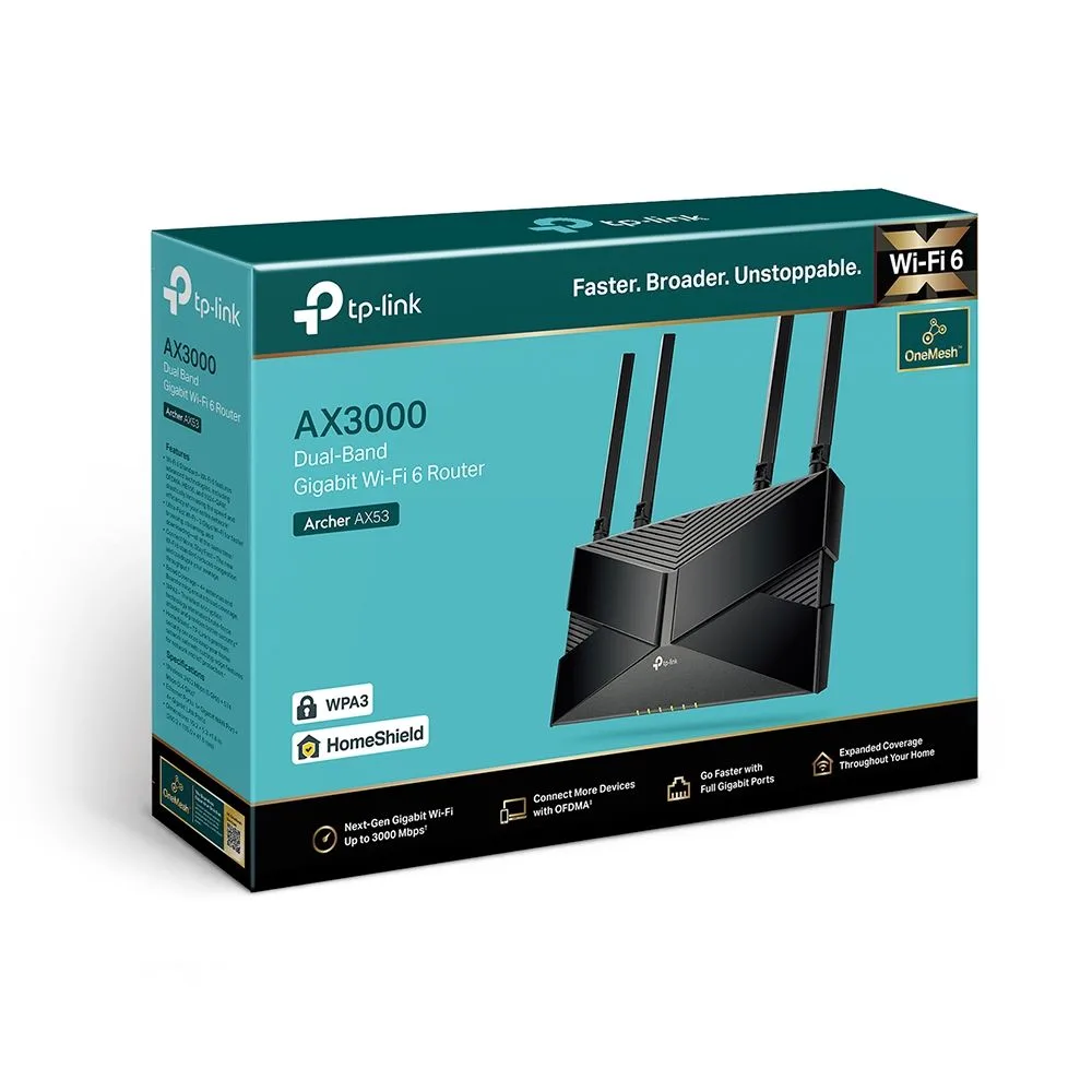 TP-Link AX3000 Dual-Band Gigabit Wi-Fi 6 Router - Archer AX53