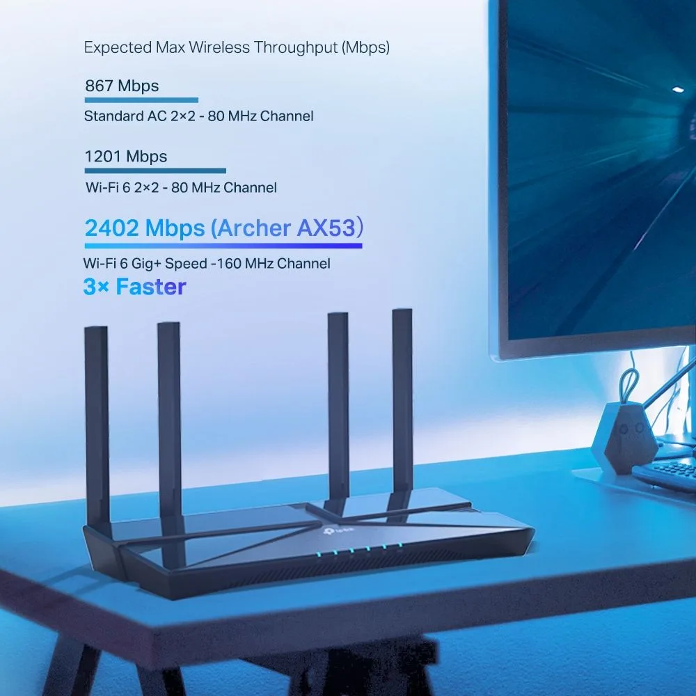 راوتر TP-Link Archer AX53 ثنائي النطاق جيجابت Wi-Fi 6 بسرعة AX3000