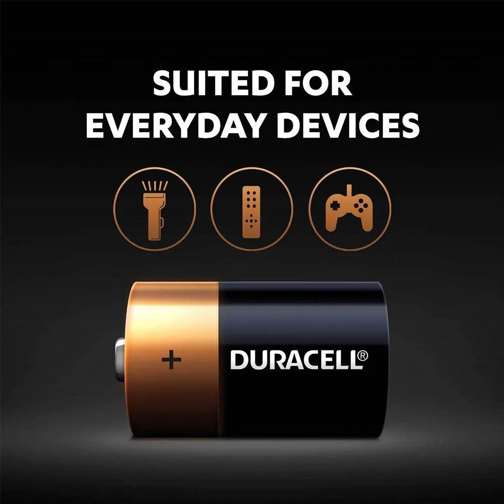 DURACELL D2 ALKALINE LR20 Batteries 1.5V / 2-Packs