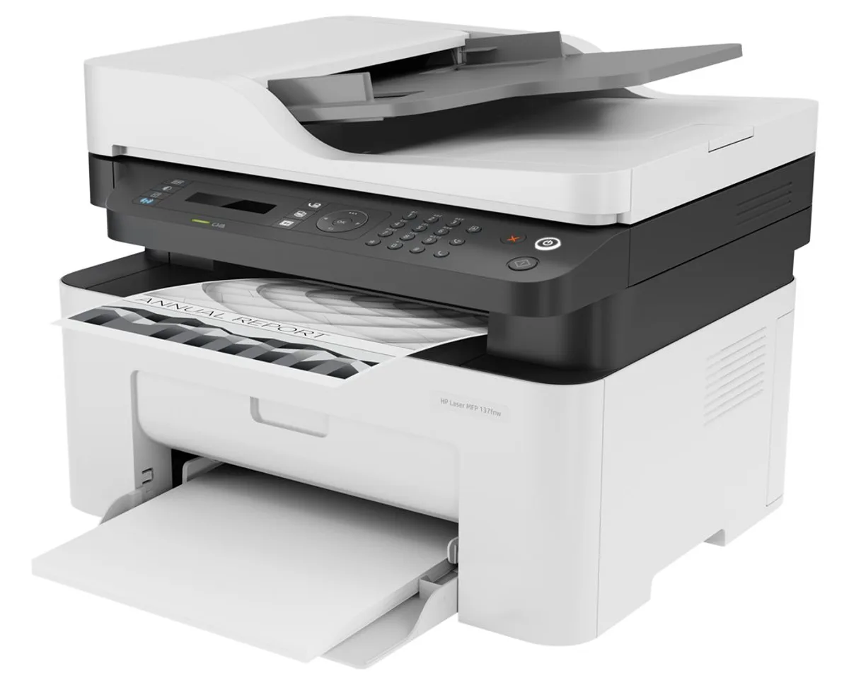 طابعة ليزر HP LaserJet MFP 137fnw متعددة الوظائف 4 في 1 - أبيض وأسود - 4ZB84A