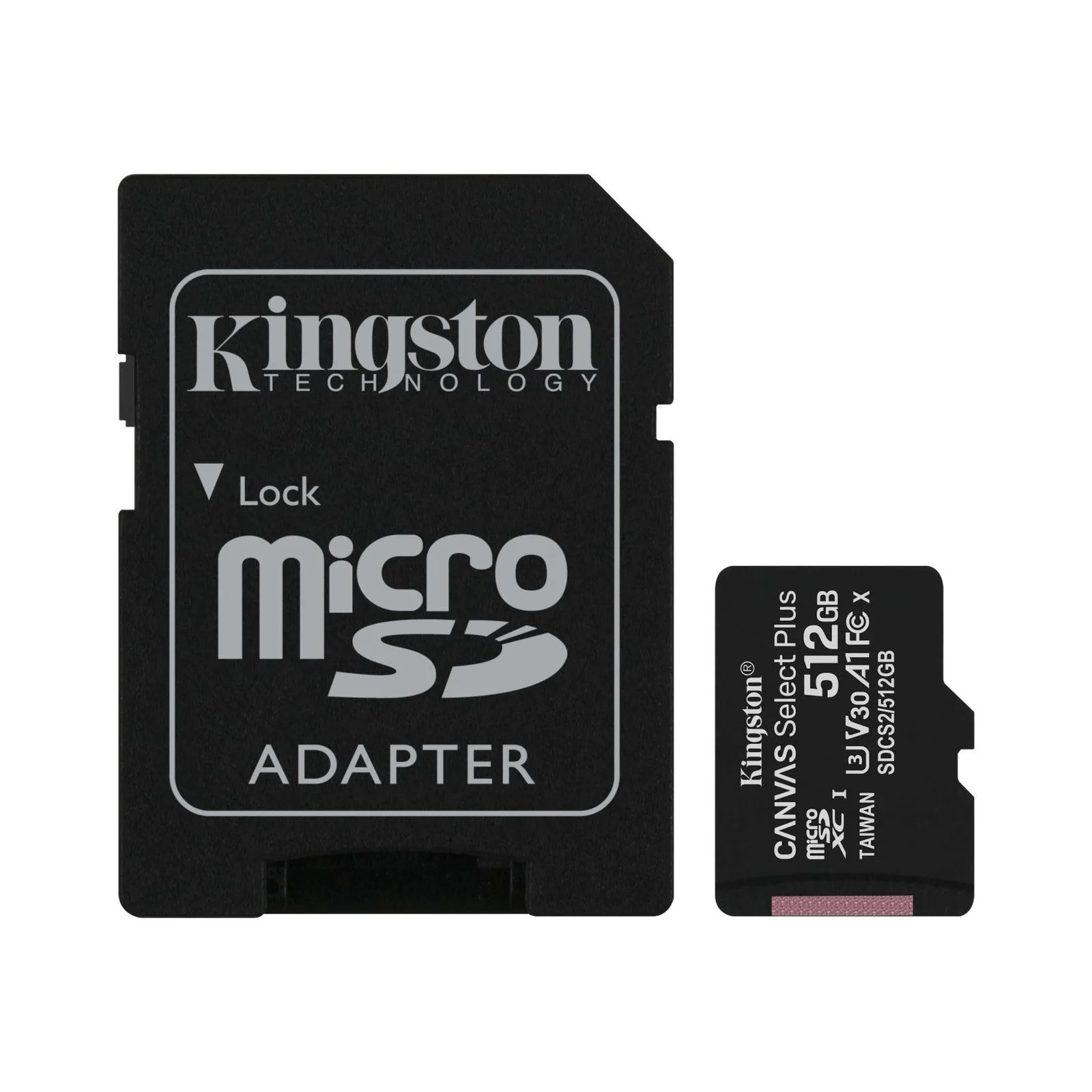 Kingston SDCS2/512GB Memory Card MicroSD Canvas Select Plus 100R A1 C10 + Adaptor
